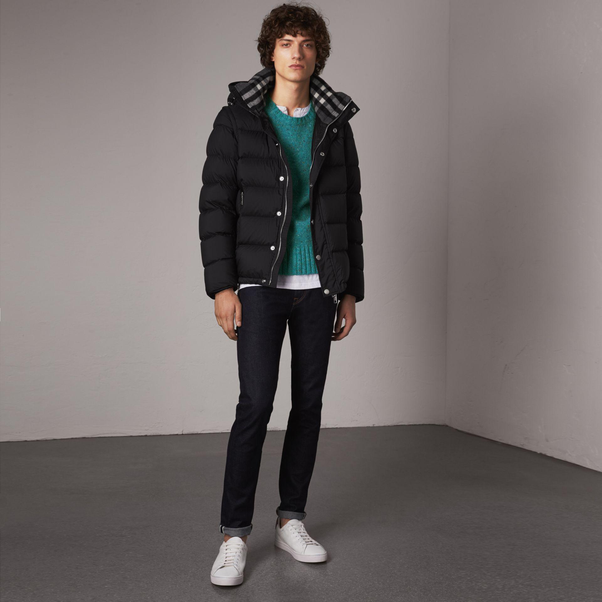 burberry detachable sleeve hooded puffer jacket