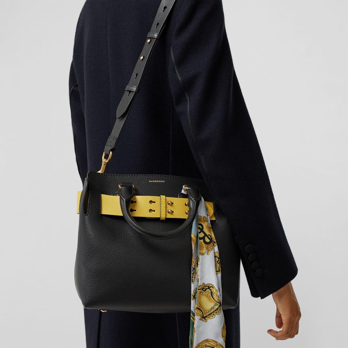 Burberry The Small Leather Belt Bag in Black/Yellow (Black)