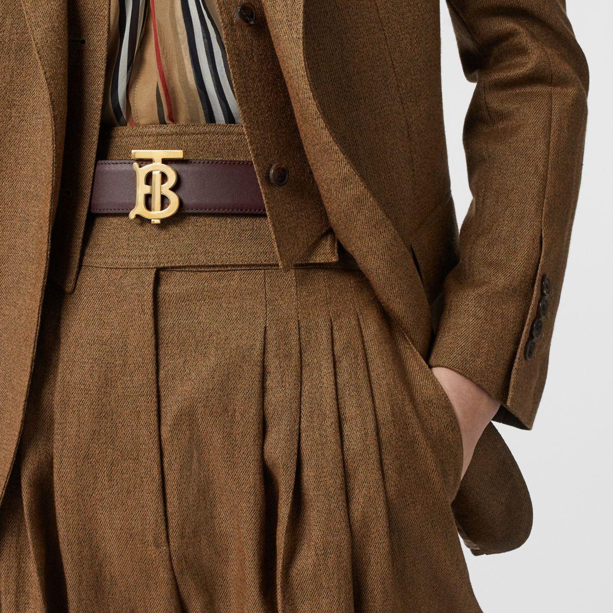 burberry reversible monogram motif leather belt