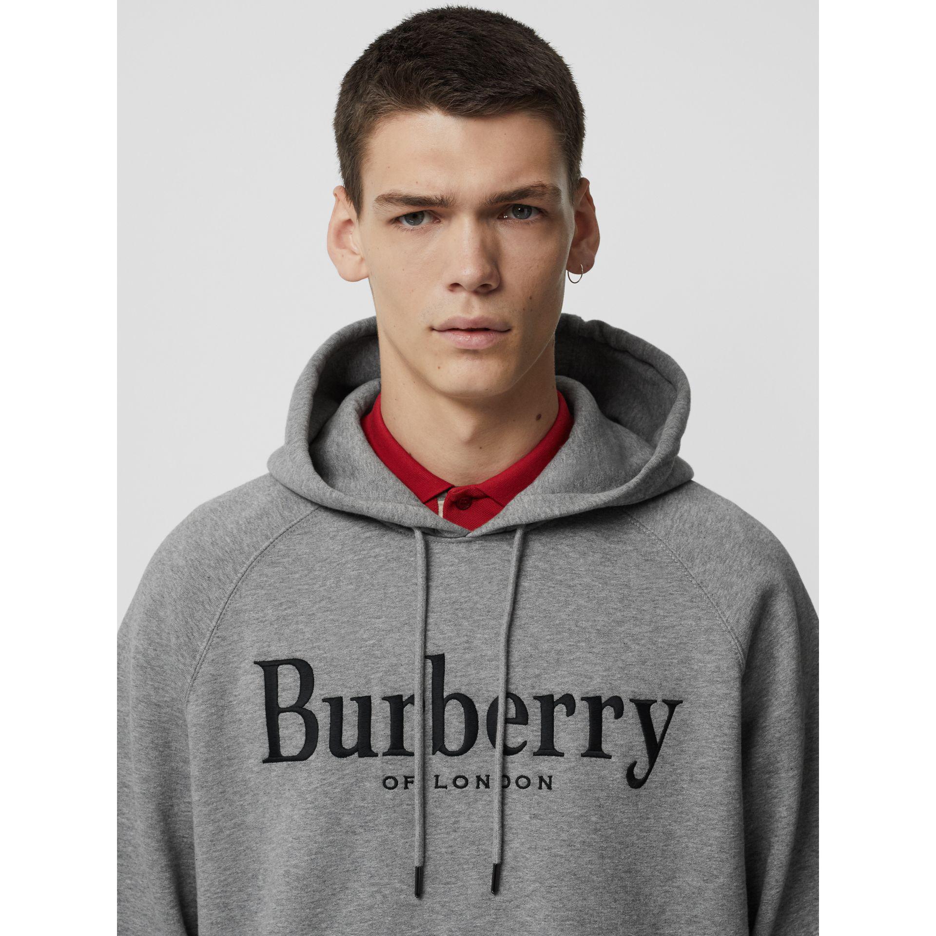 burberry embroidered logo jersey hoodie