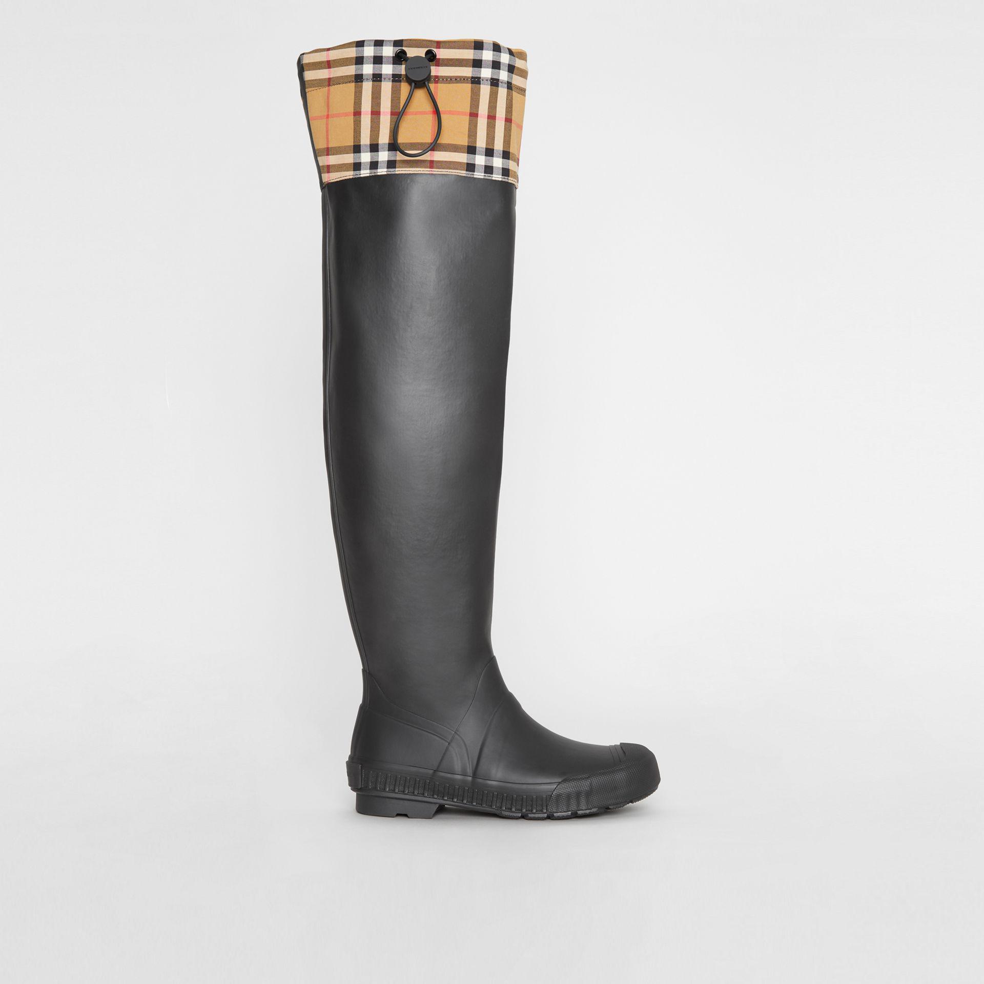 Burberry Vintage And Rubber Knee-high Rain Boots in Black |