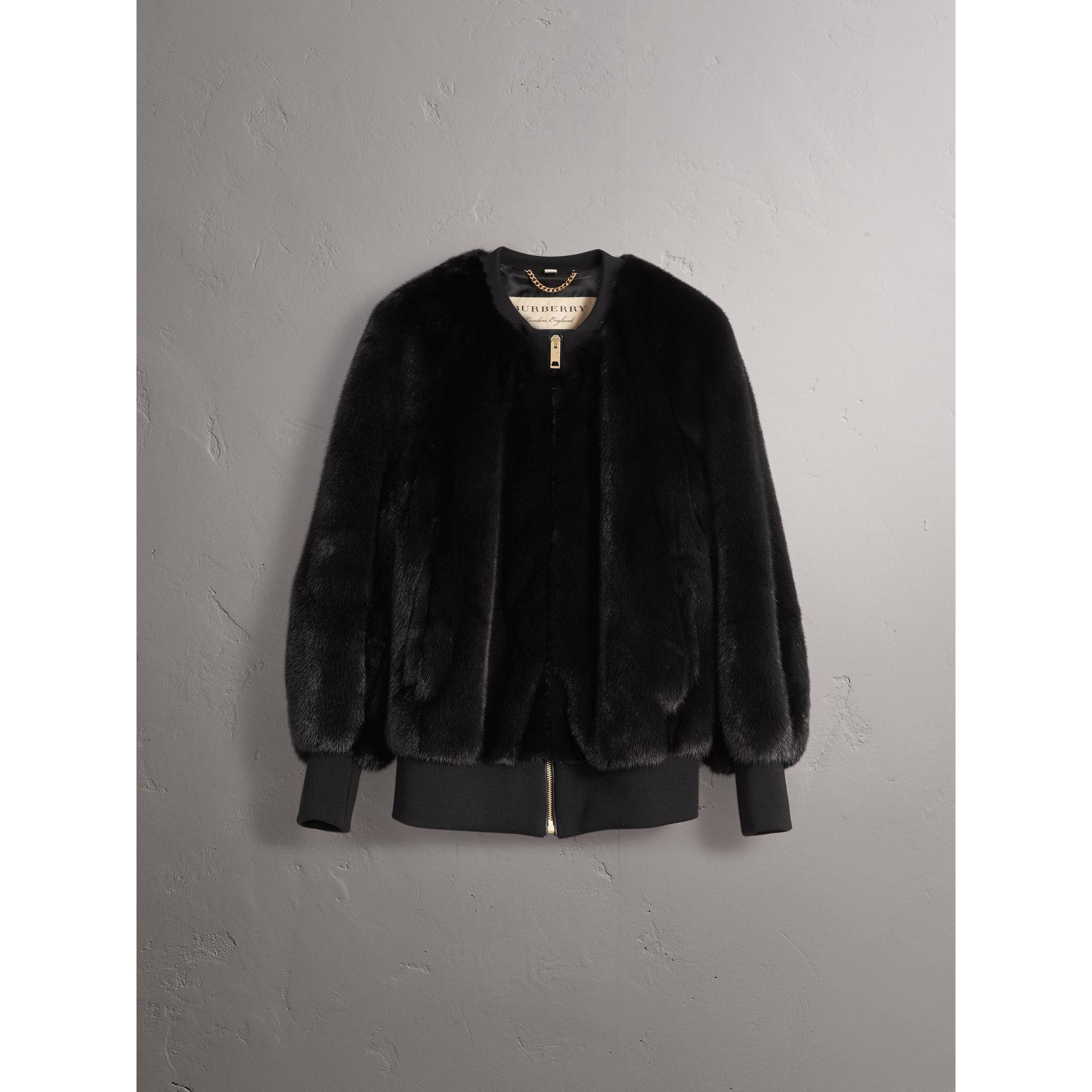 black mink bomber jacket
