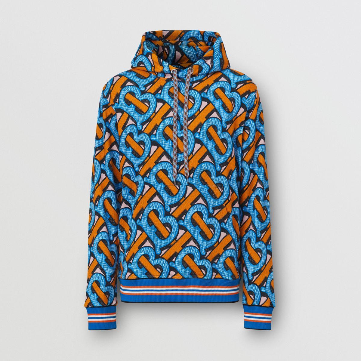 BURBERRY: Manslow cotton sweatshirt with TB monogram - Blue