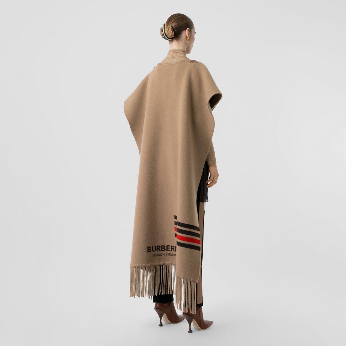 burberry striped wool cashmere cape