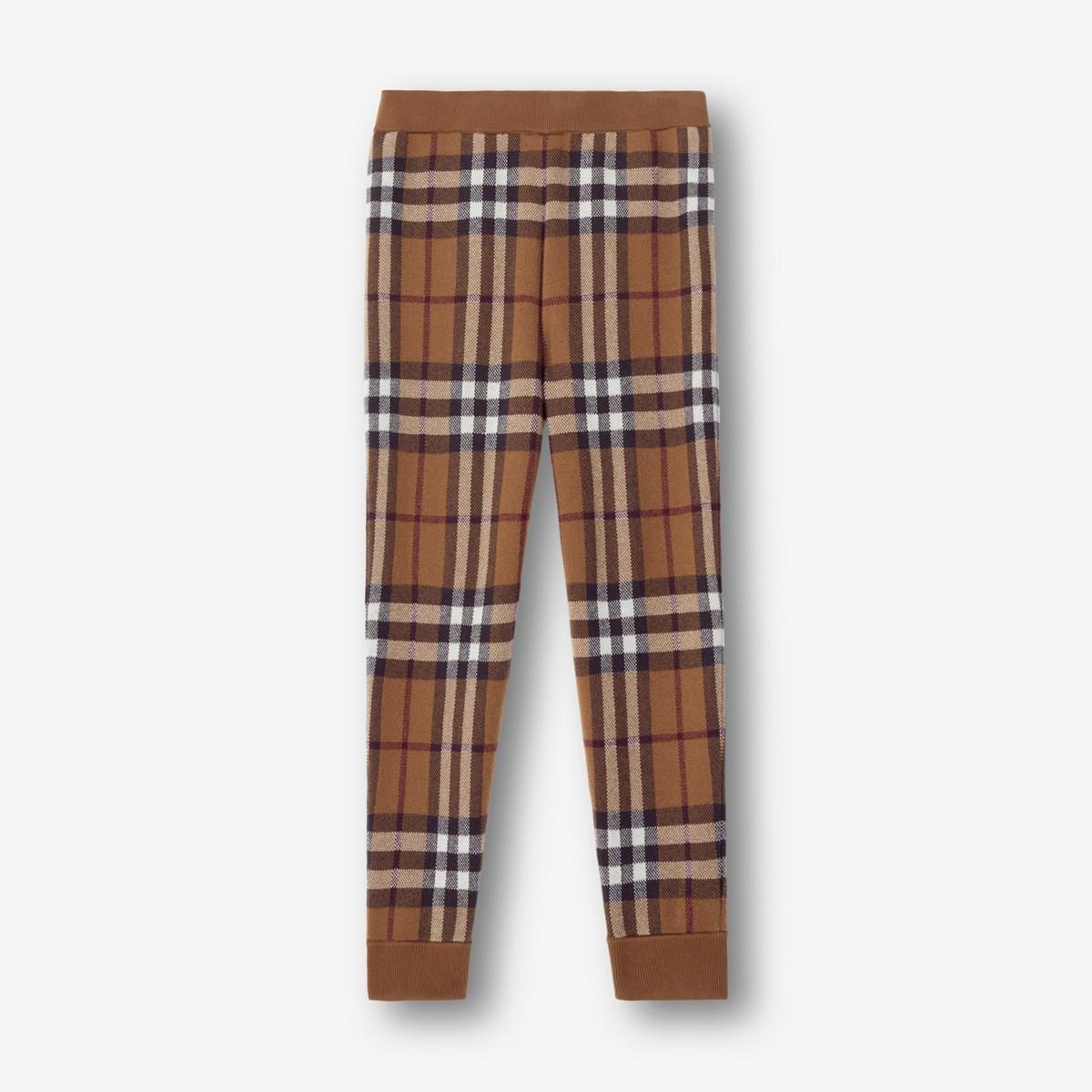Burberry Check Cashmere Jogging Pants in Brown for Men | Lyst
