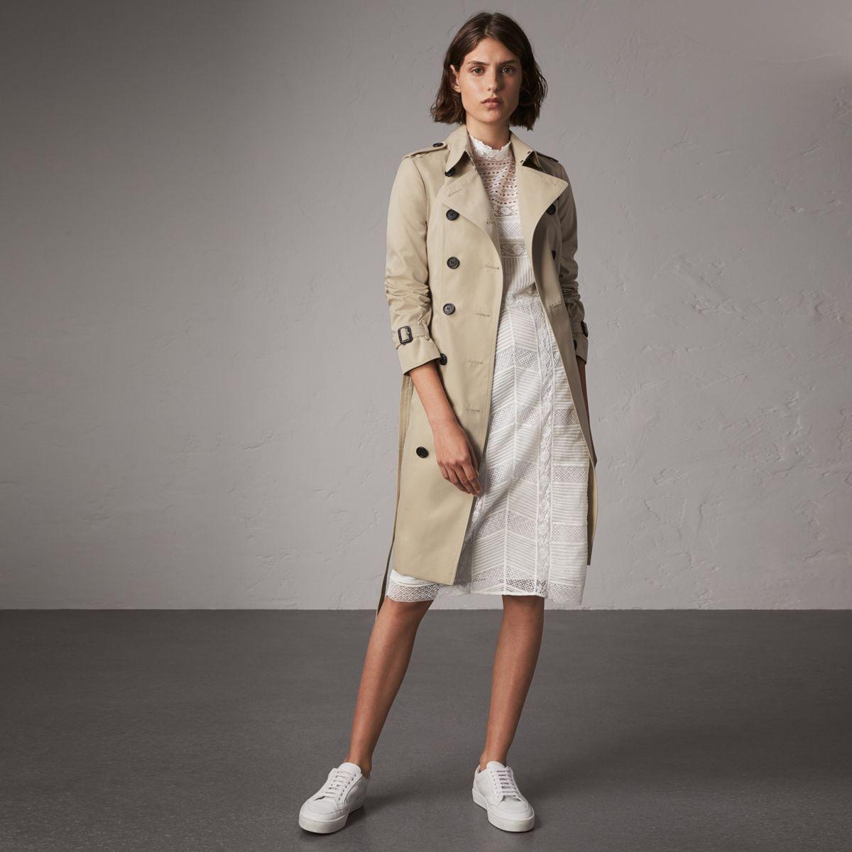 Long Trench Coat in Stone 