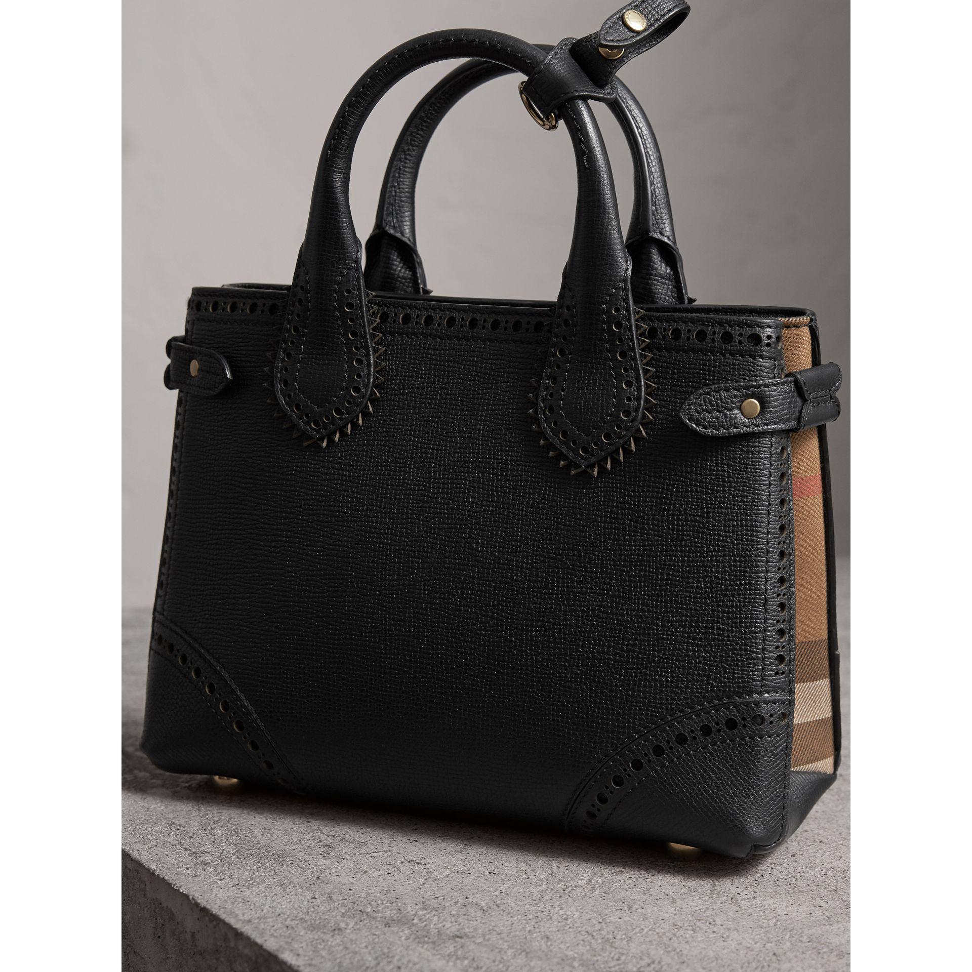 Replica Burberry The Banner Small Leather Bag Black