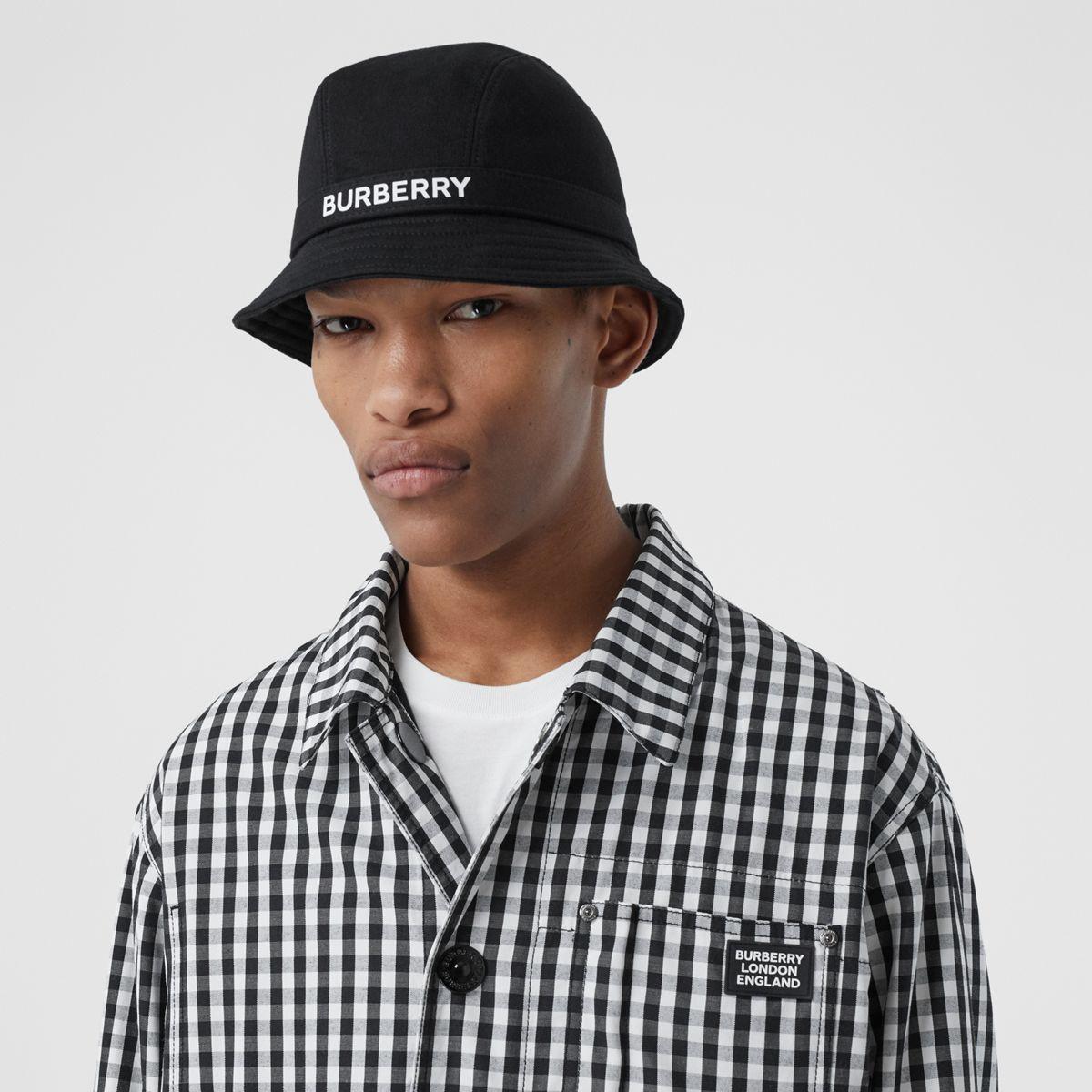 burberry logo print bucket hat