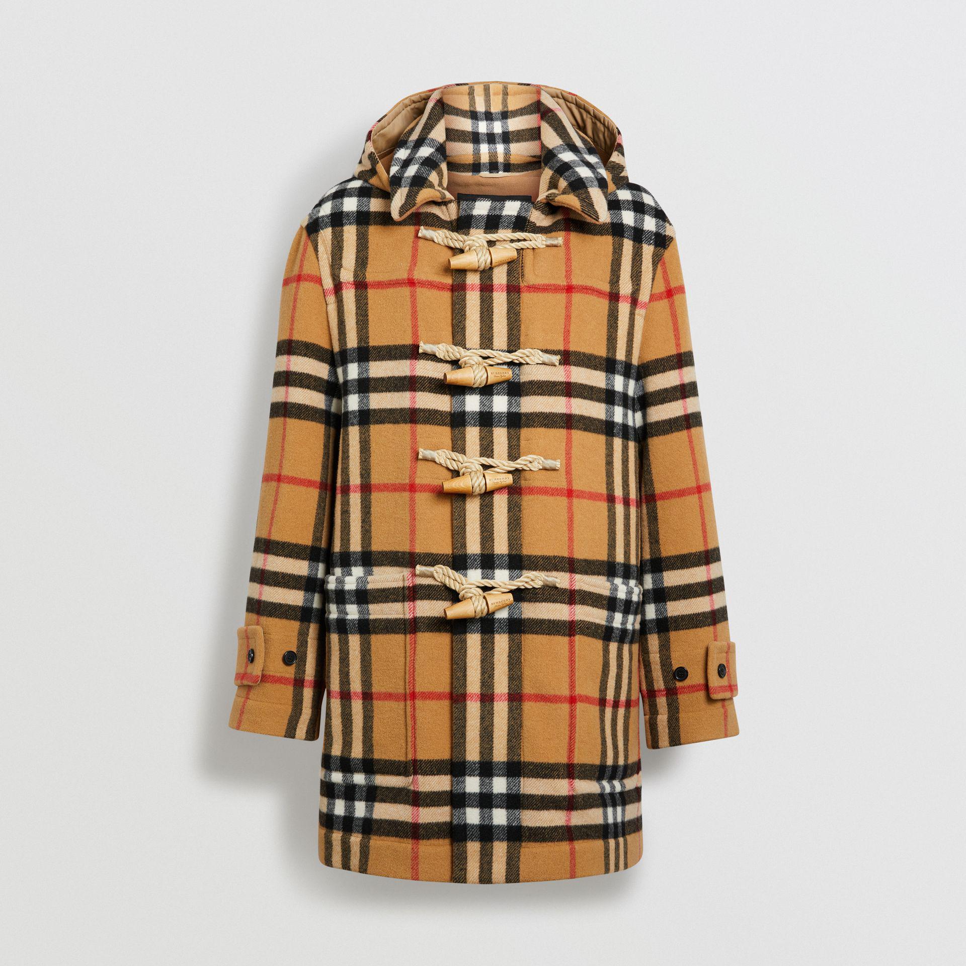 Burberry Wool Gosha X Check Oversized Duffle Coat for Men | Lyst
