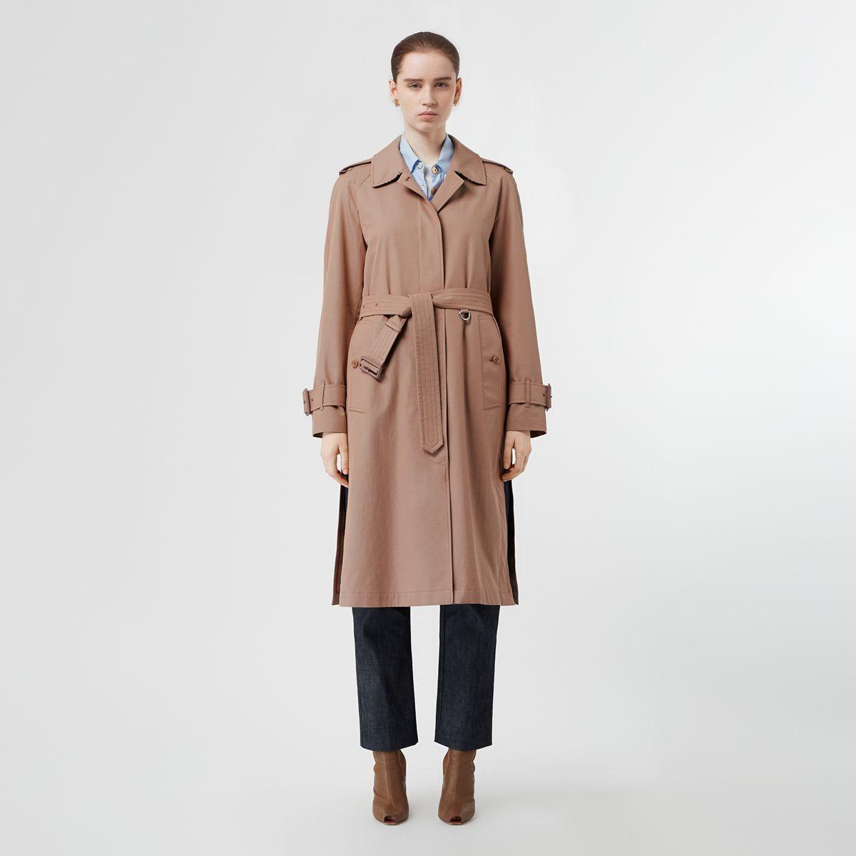 tropical gabardine belted car coat