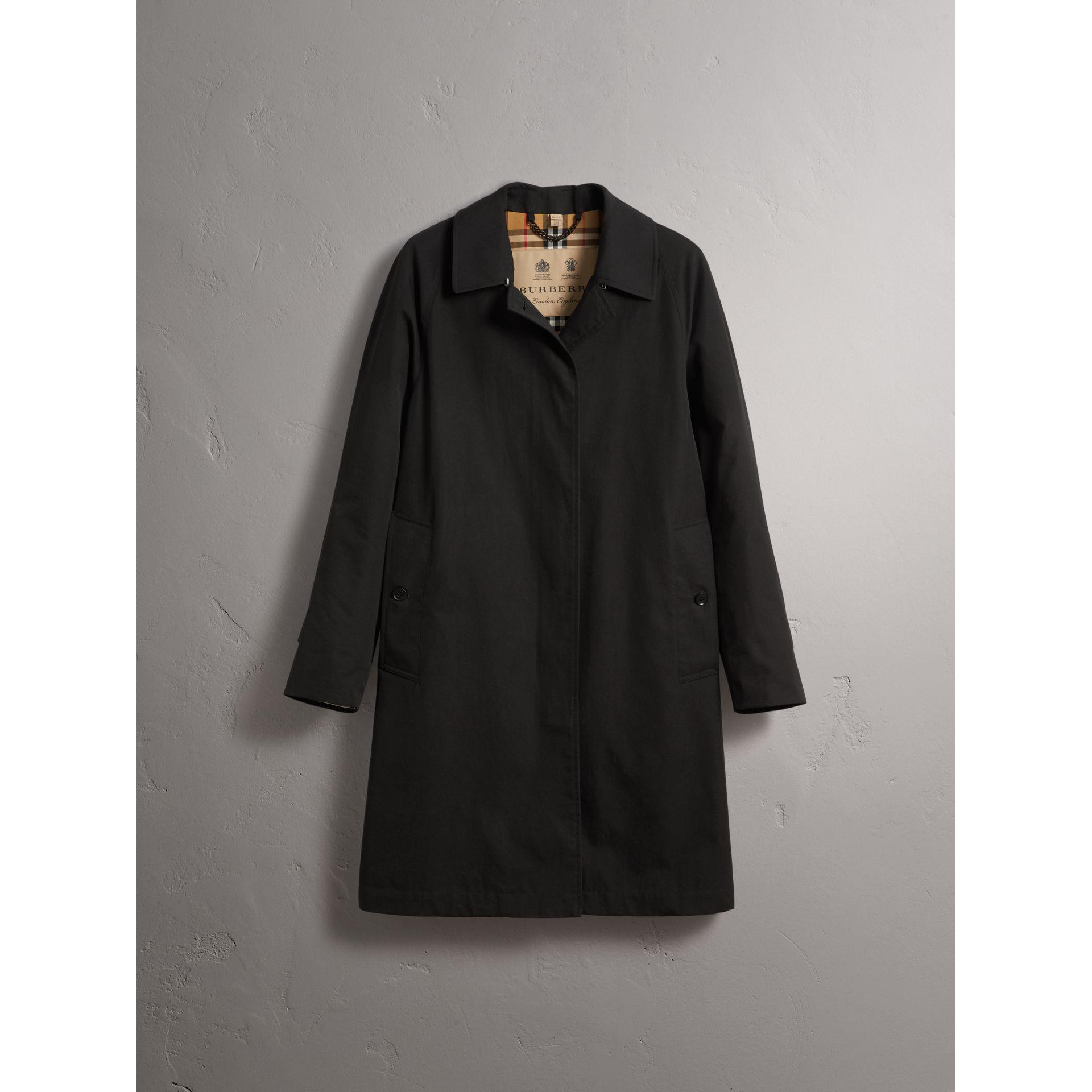 Burberry Cotton The Camden – Long Car Coat In Black - Women | | Lyst Canada