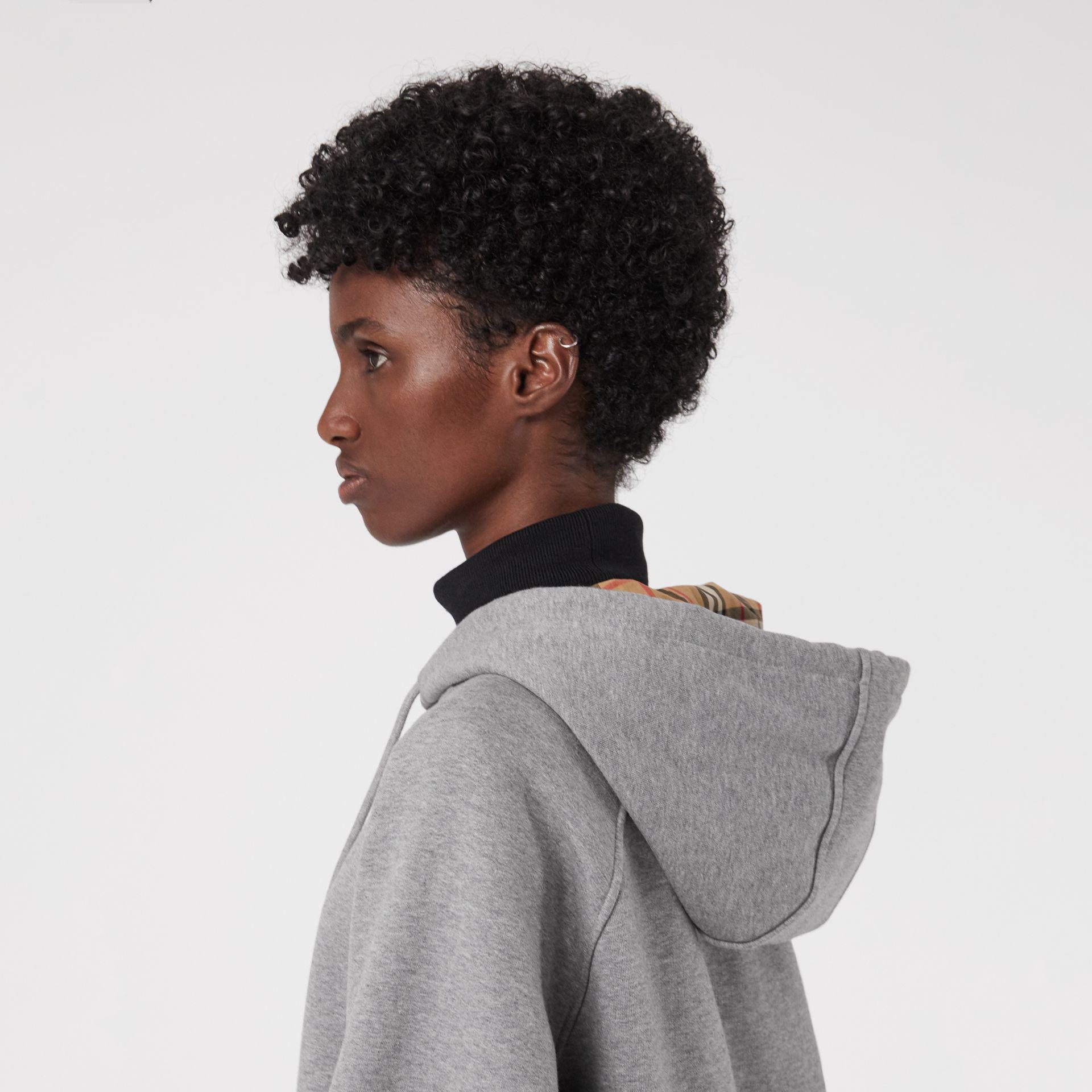 check detail jersey hooded top