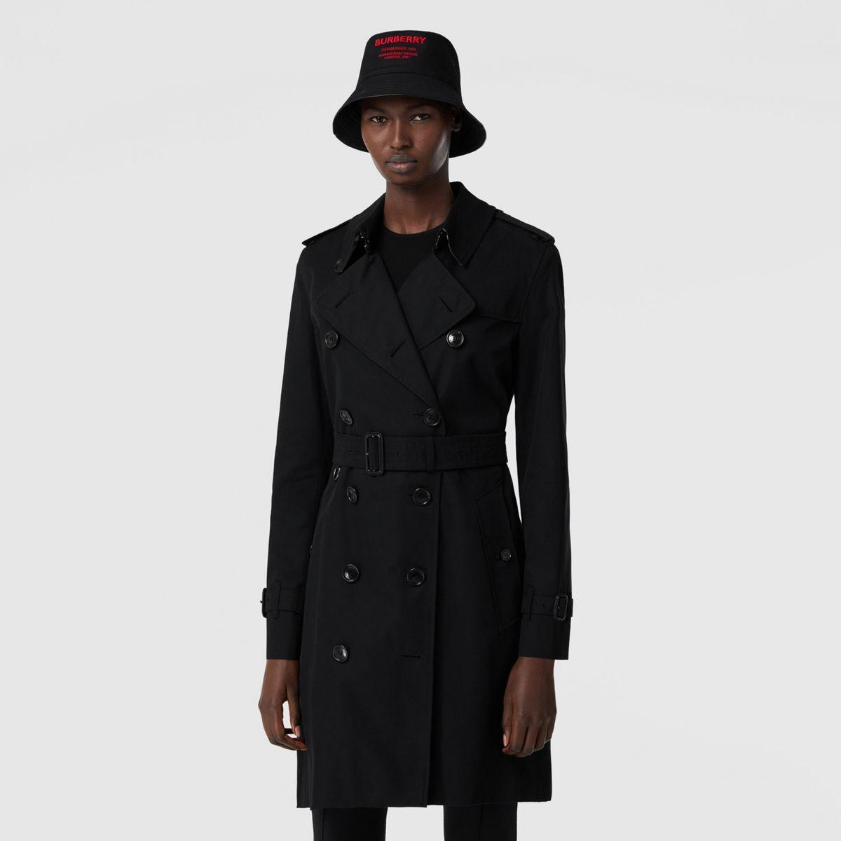 Burberry Cotton The Mid-length Kensington Heritage Trench Coat in Black -  Save 40% | Lyst