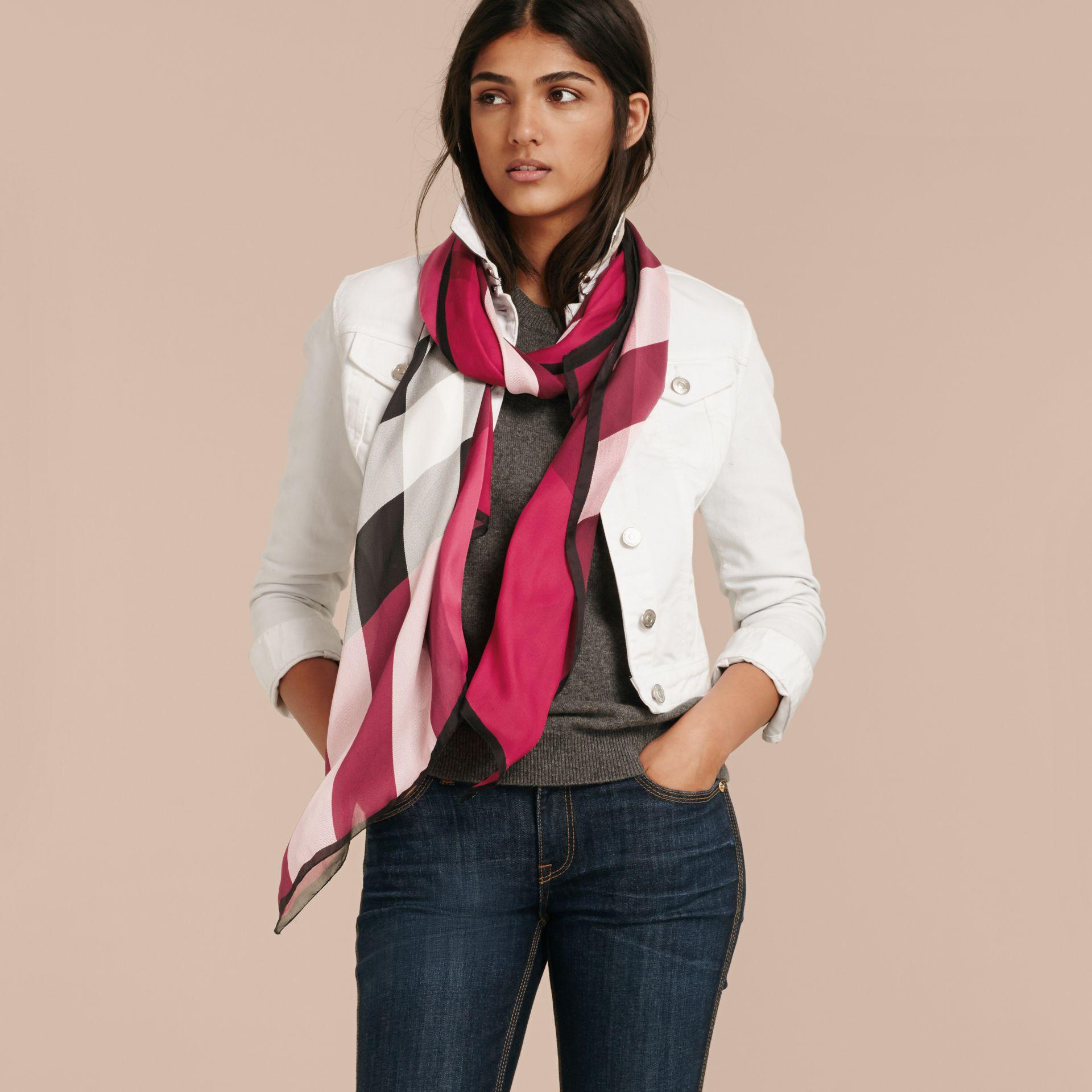 Burberry Lightweight Check Silk Scarf 