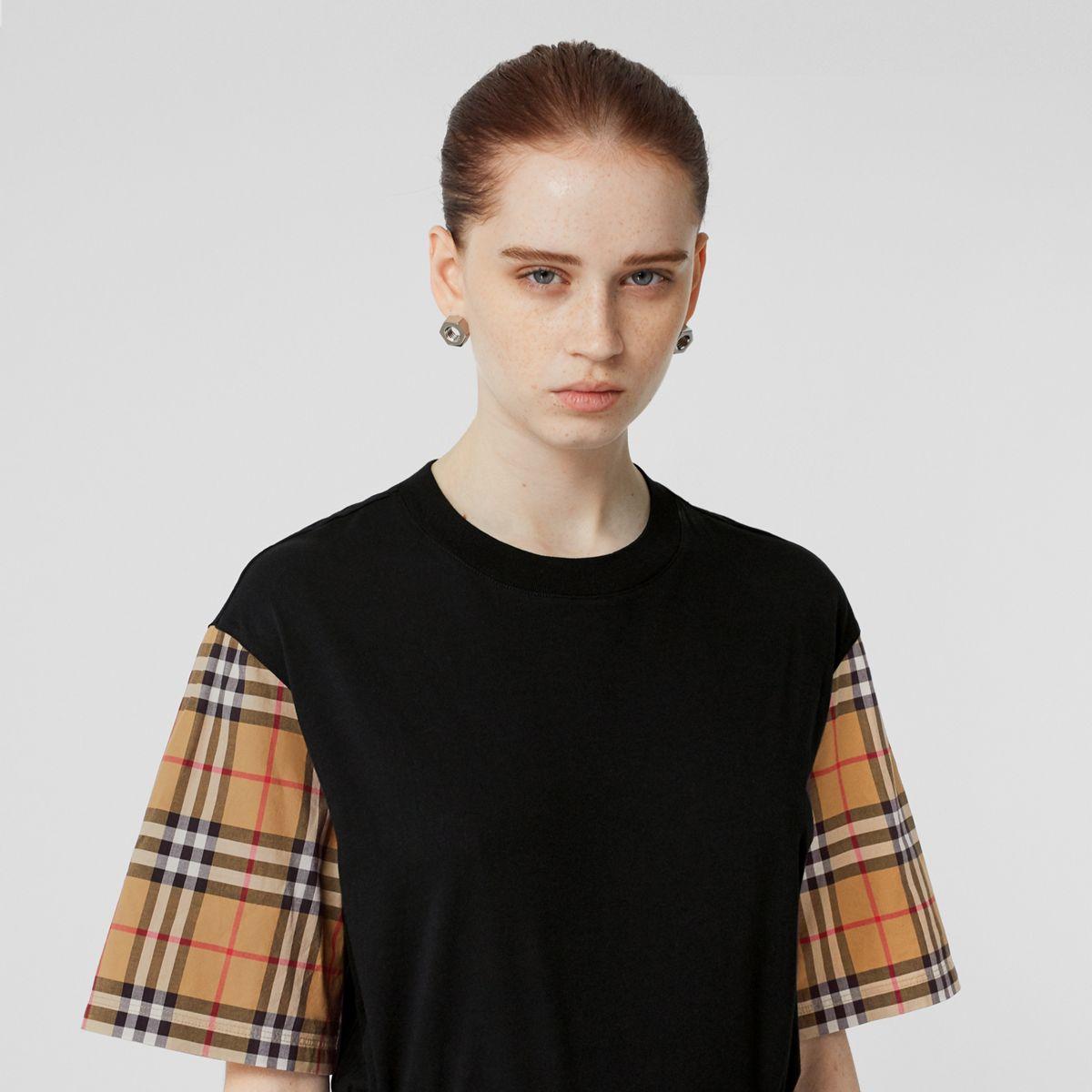 burberry vintage check sleeve t shirt