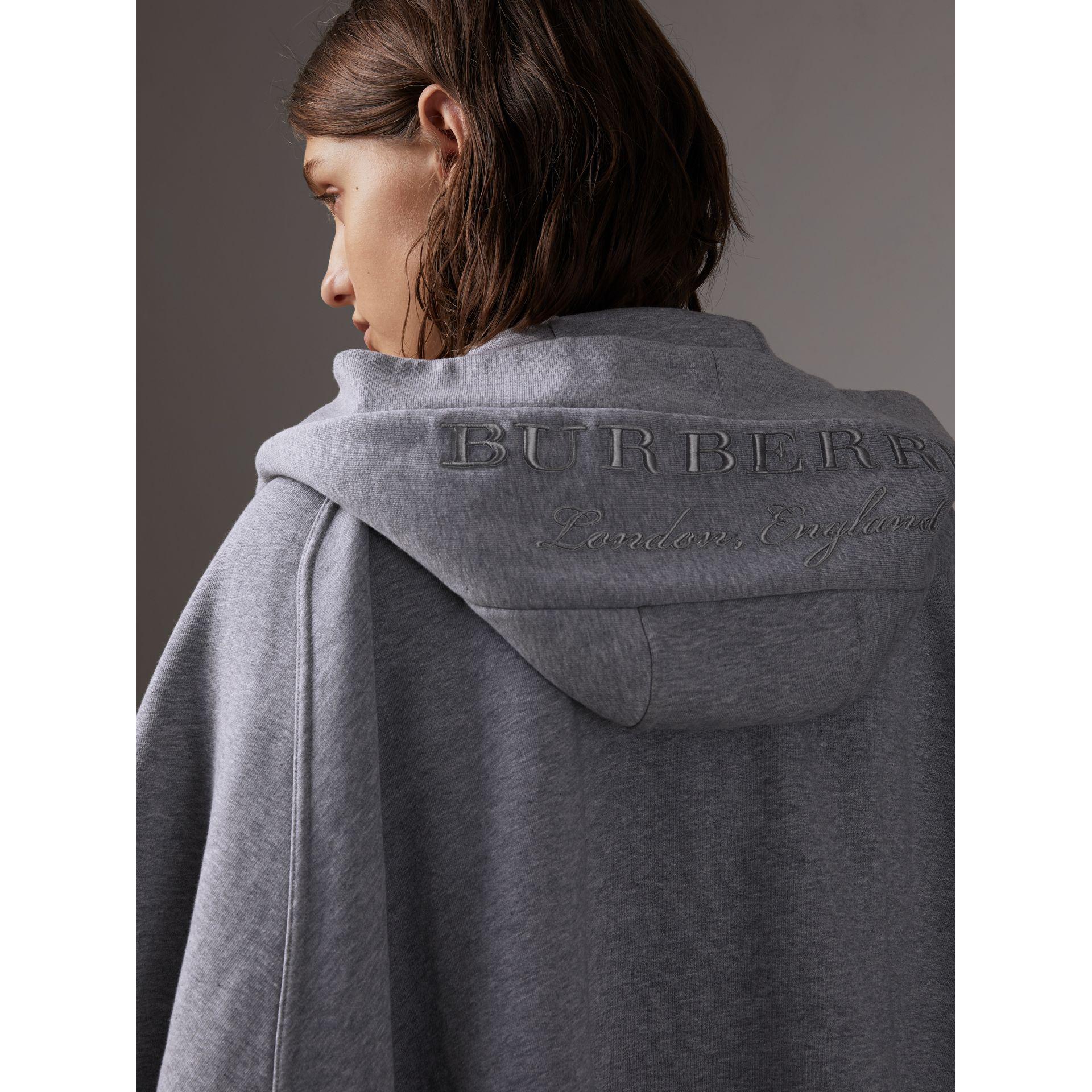 embroidered jersey hooded cape