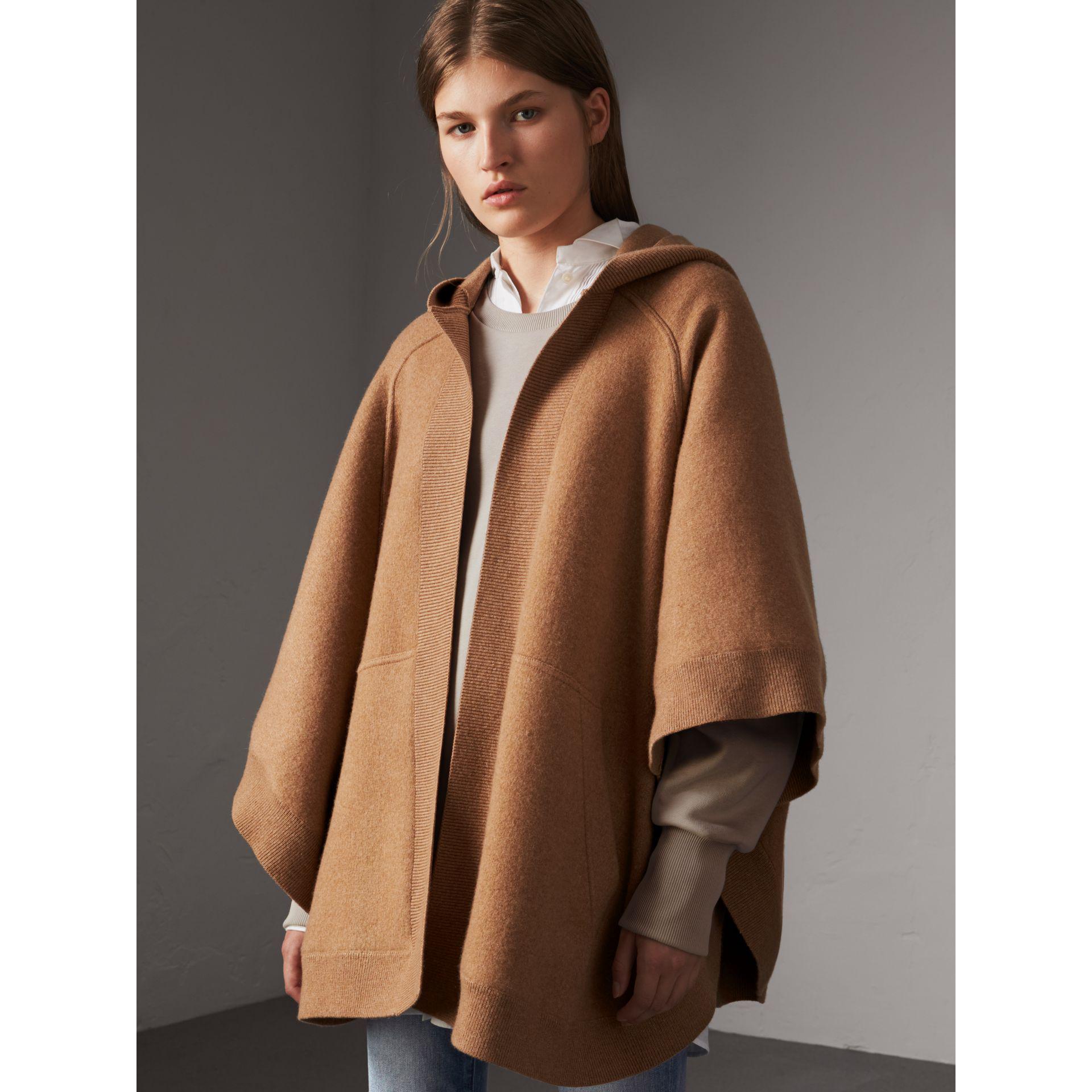 burberry wool cashmere blend hooded poncho