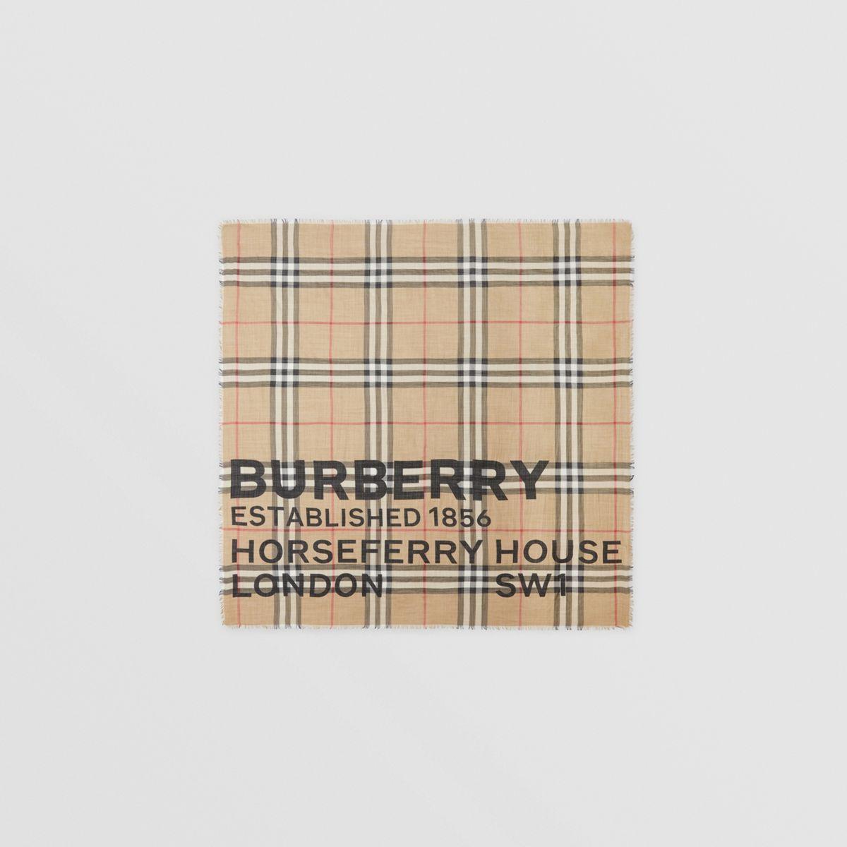 Burberry Horseferry Wool Large Square Scarf - Lyst
