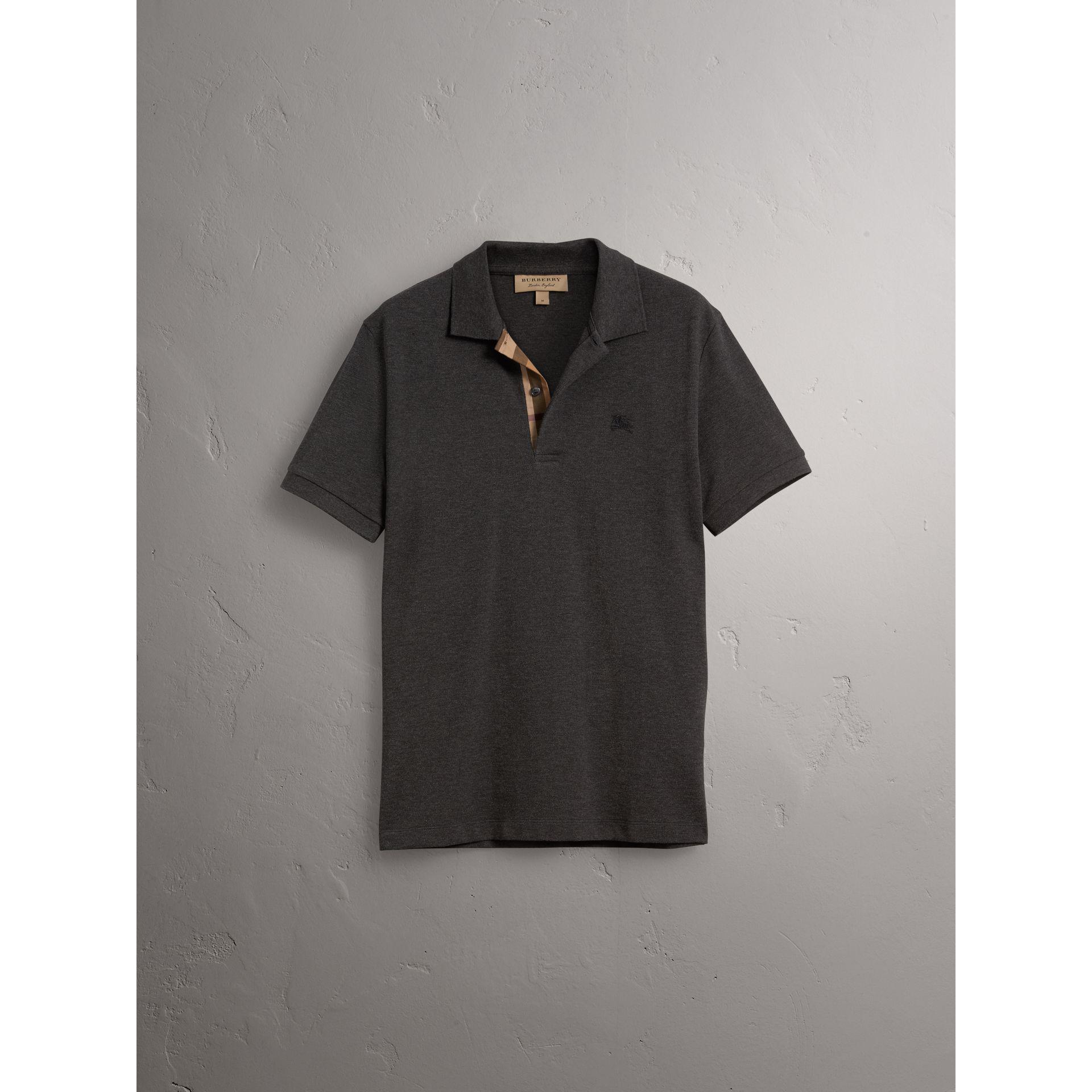 Placket Cotton Piqué Polo Shirt 