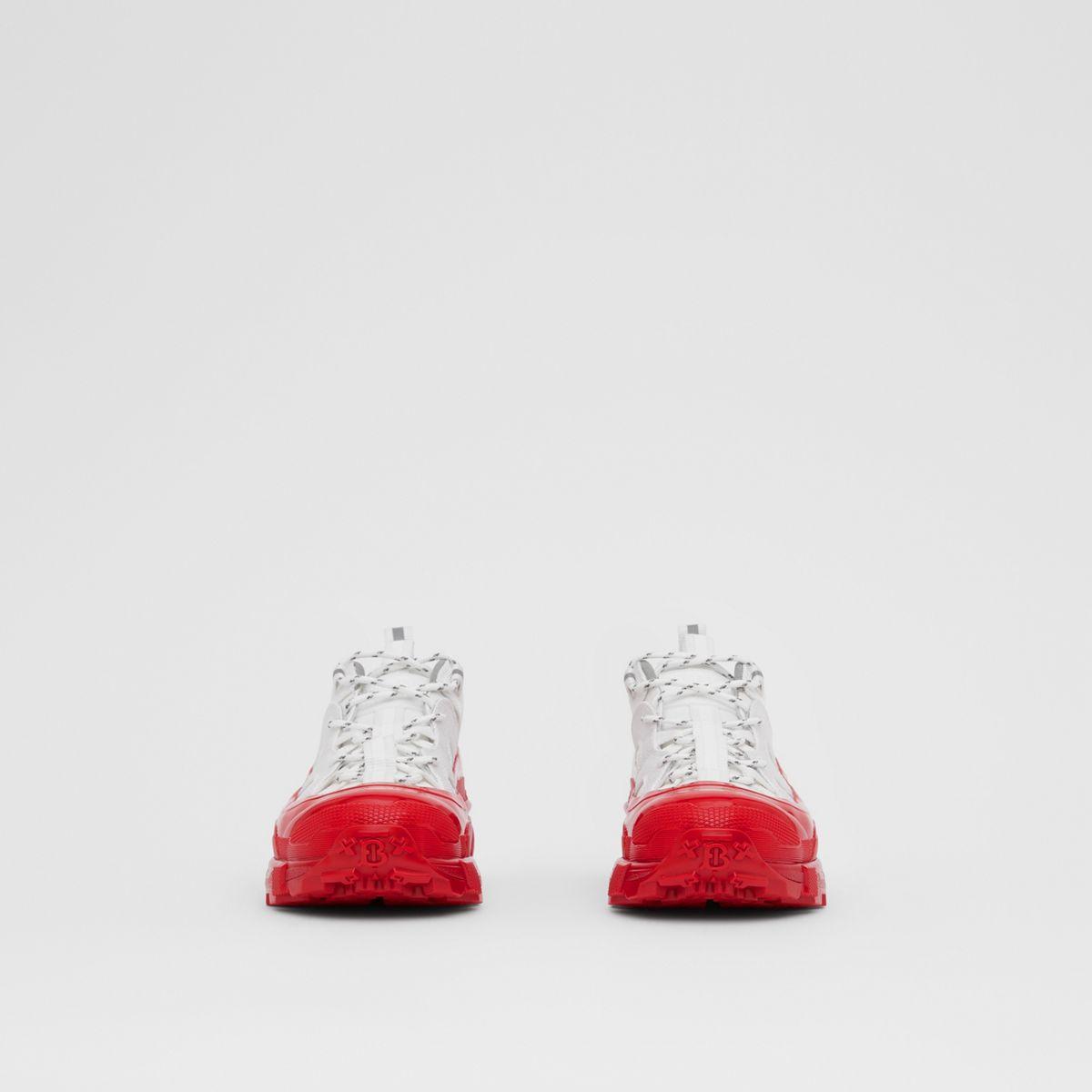 red and white burberry sneakers