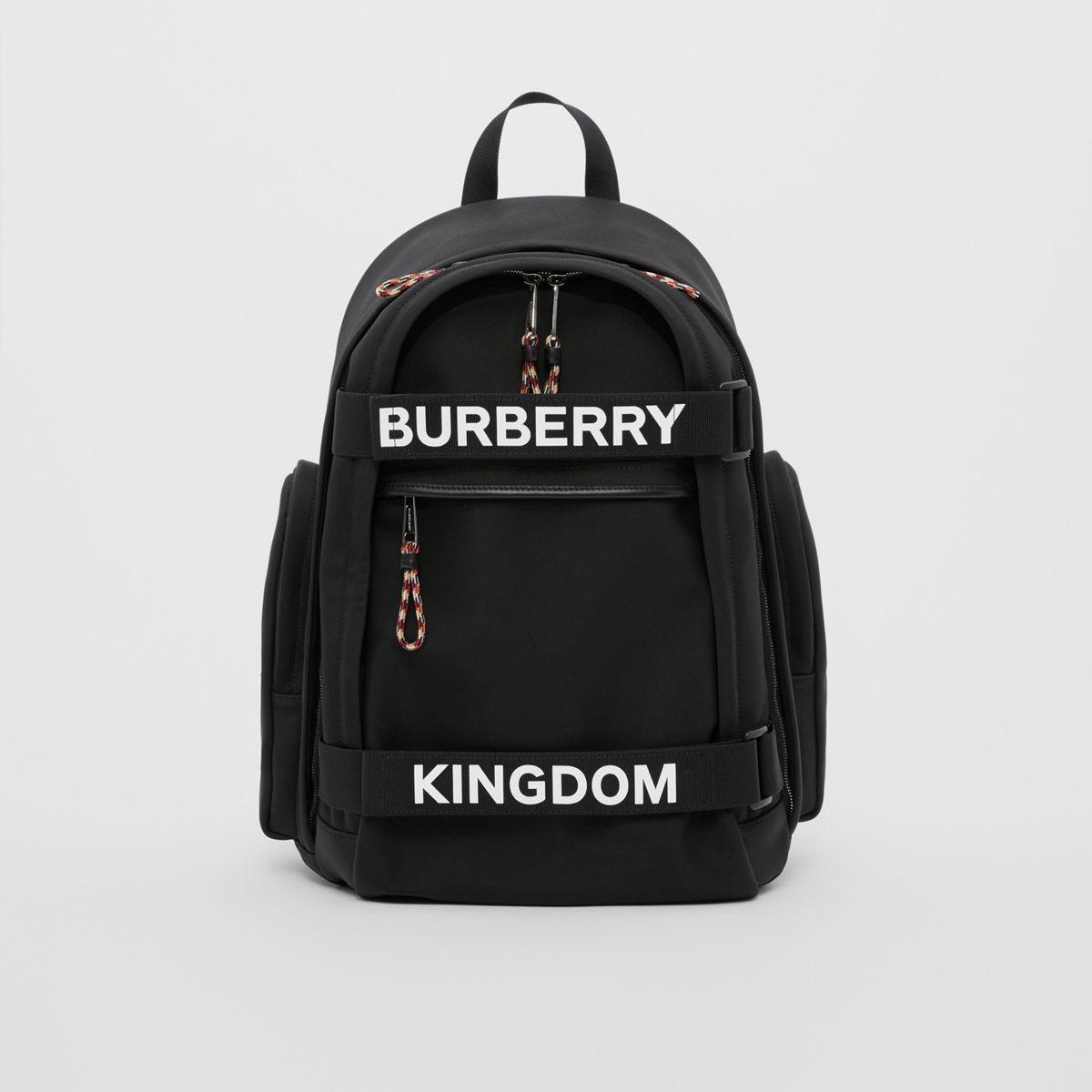 Burberry Large Logo And Kingdom Detail Nevis Backpack in Black for Men |  Lyst