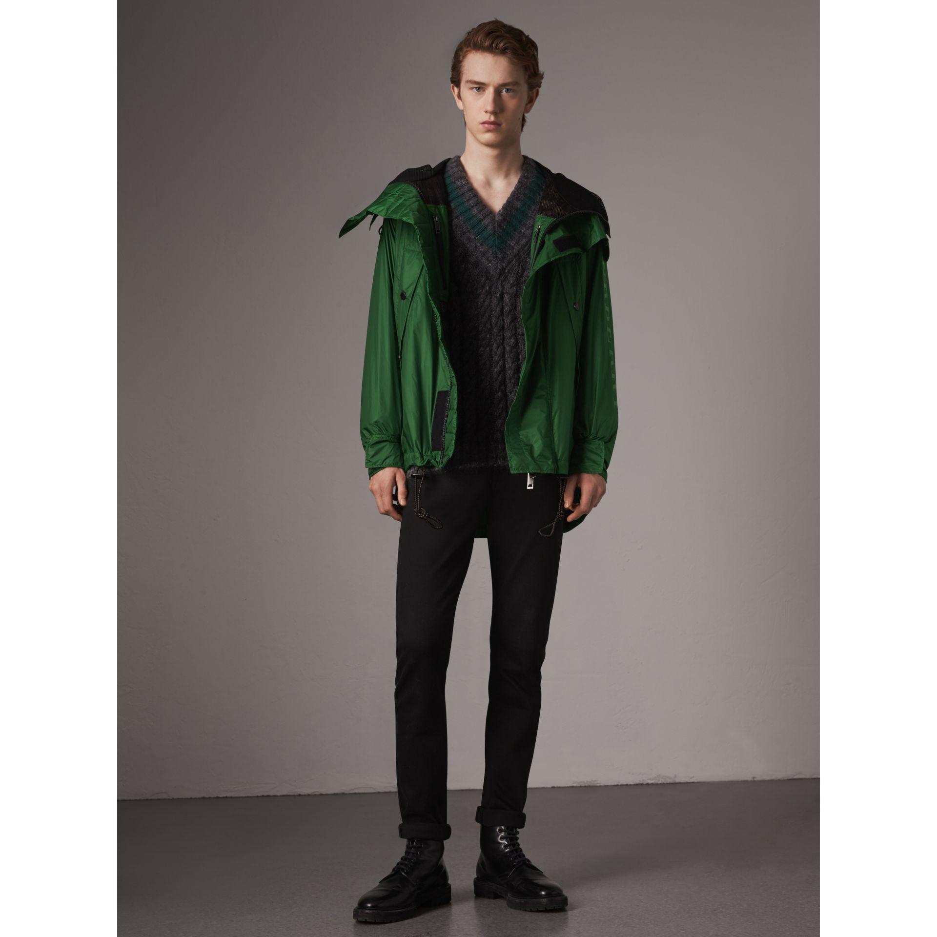 Burberry Synthetic Hooded Jacket in Green for - Lyst