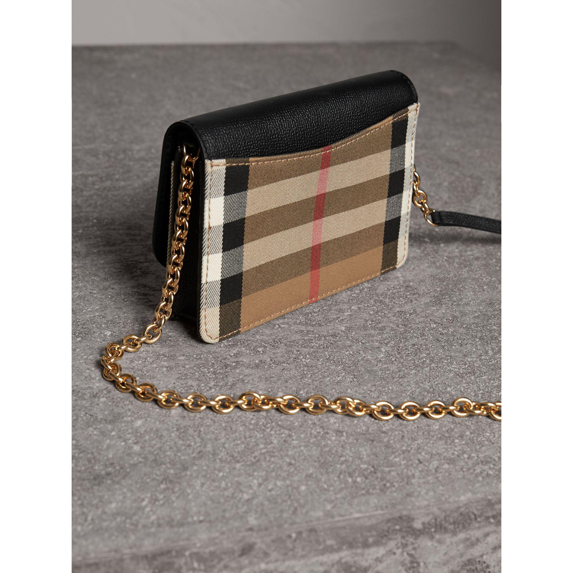Checkered Wallet with Wristlet Strap