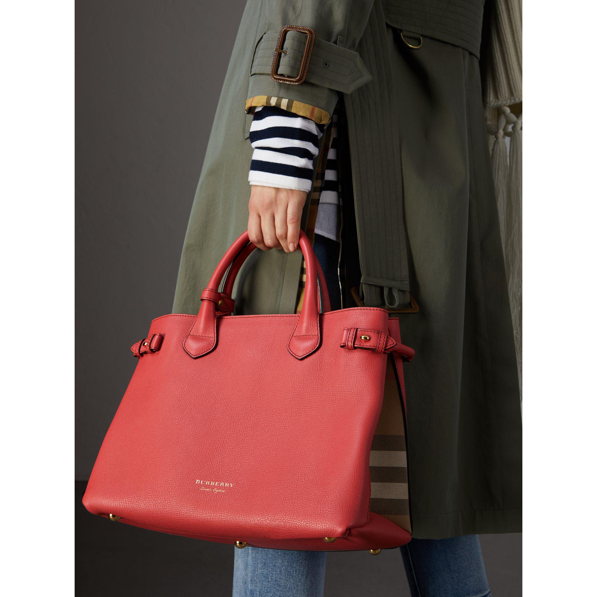 The banner leather handbag Burberry Red in Leather - 30279601