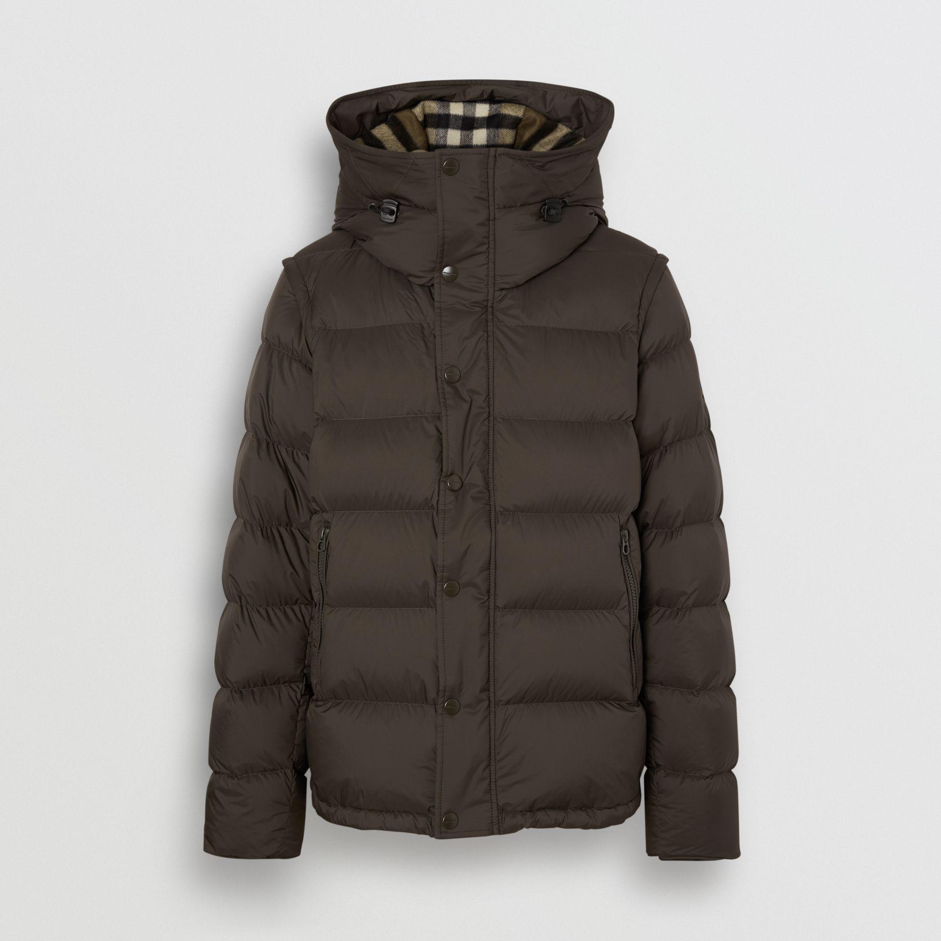 Burberry Goose Detachable-sleeve Down-filled Hooded Puffer Jacket in Olive  (Green) for Men | Lyst