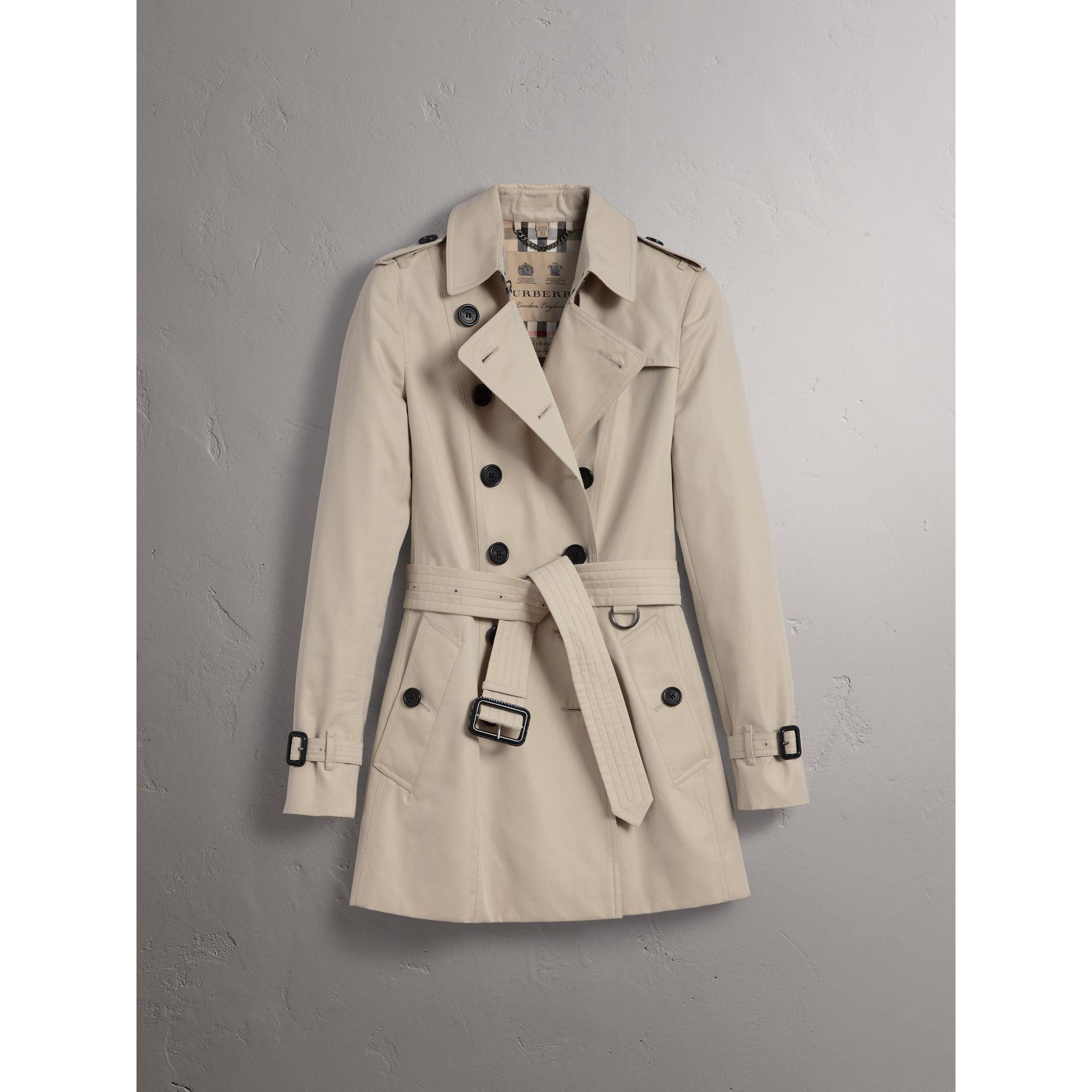 Burberry Cotton The Chelsea – Short Heritage Trench Coat Stone in Blue |  Lyst
