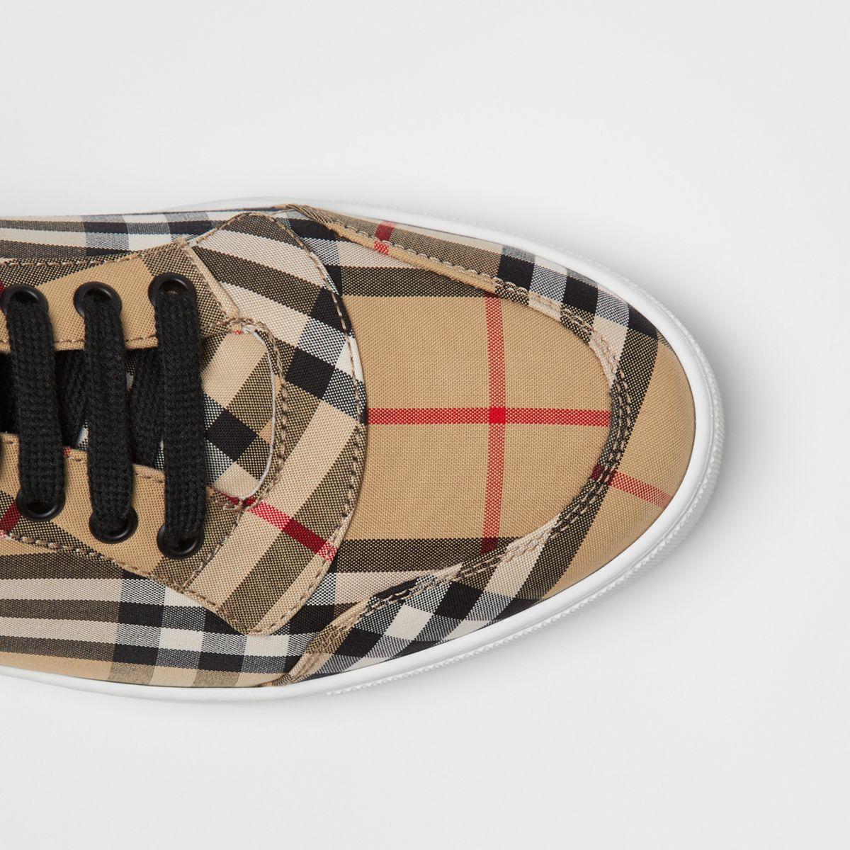 Burberry Vintage Check Cotton High-top Sneakers for Men | Lyst