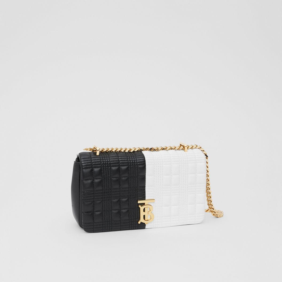 Burberry Small Quilted Two tone Lambskin Lola Bag in Black Lyst UK
