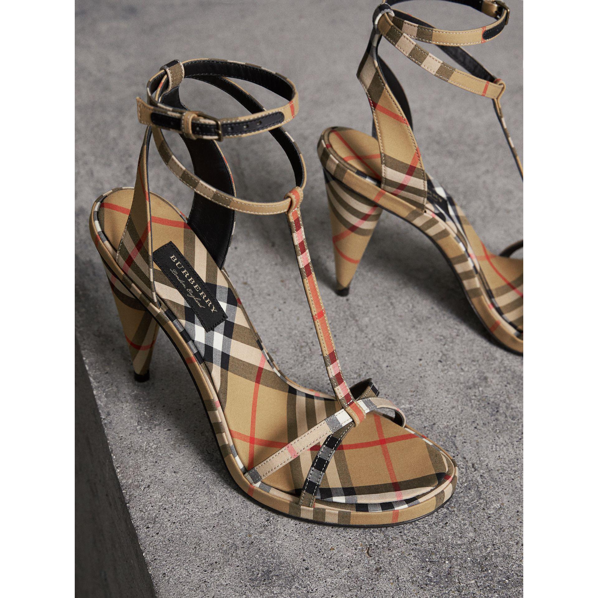Burberry Vintage Check Cotton High-heel Sandals | Lyst
