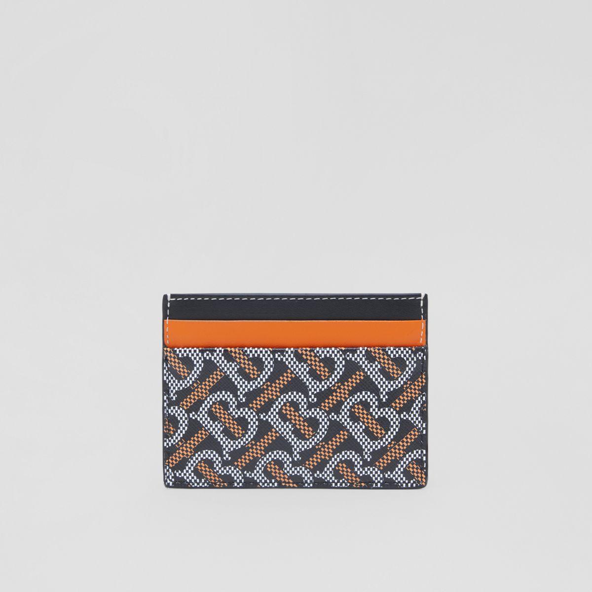 Burberry Monogram Print And Leather Card Case in Gray for Men | Lyst