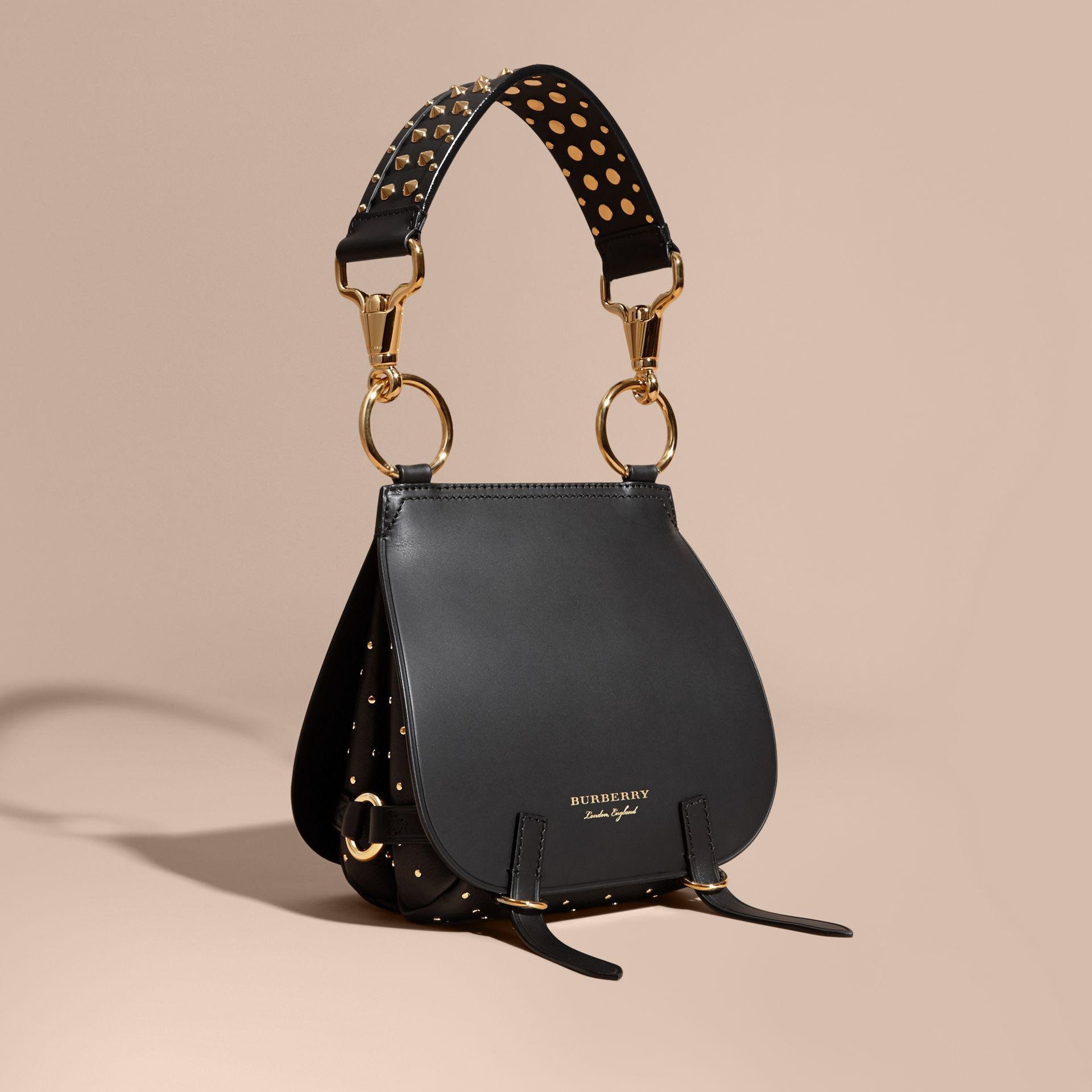 Burberry The Bridle Leather Shoulder Bag in Black - Lyst