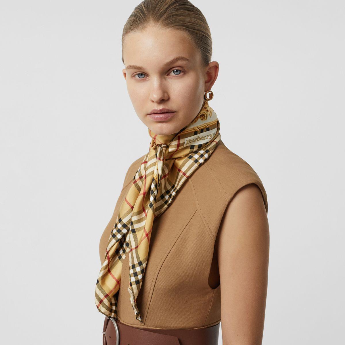 Burberry Archive Scarf Print Silk Square Scarf Lyst
