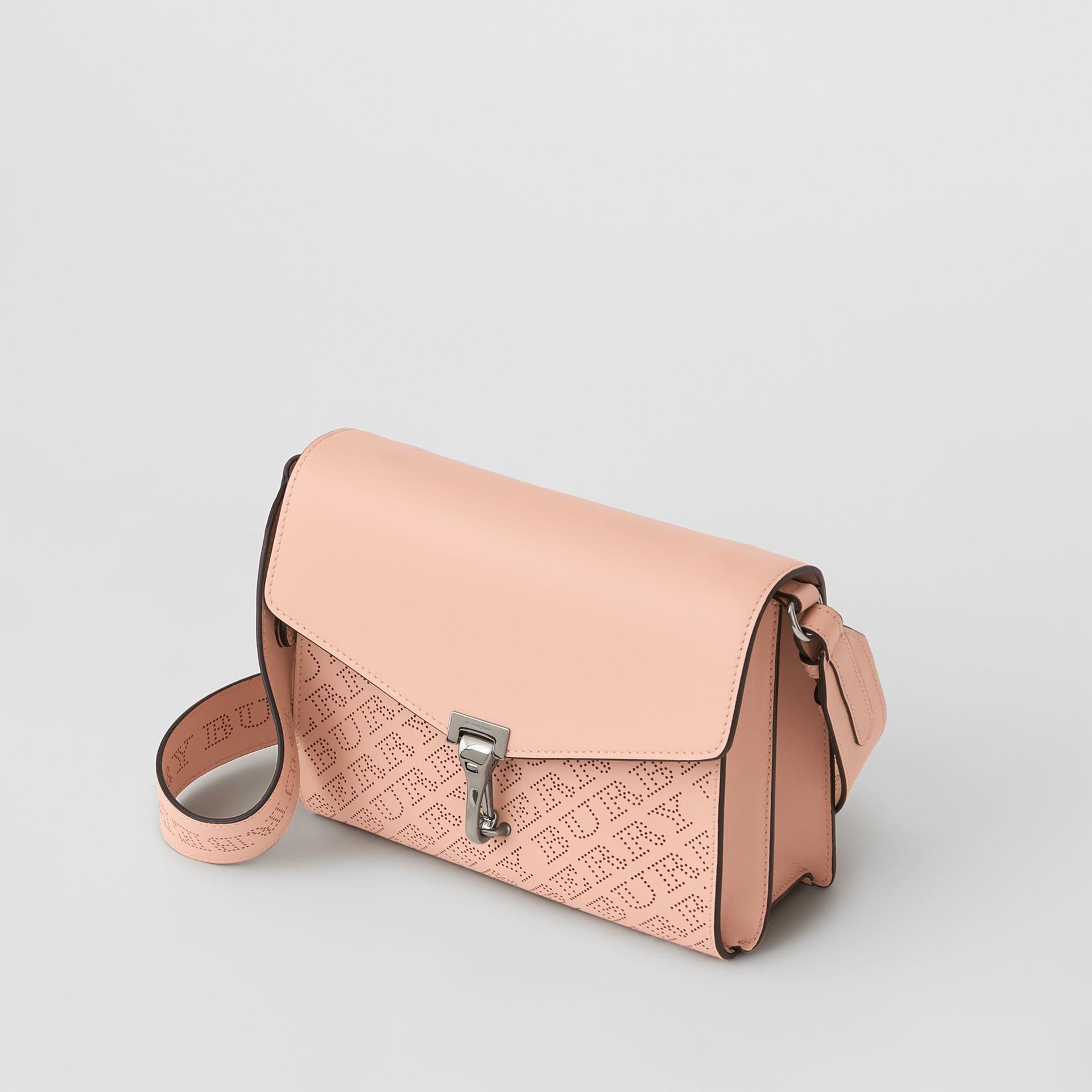 burberry small perforated logo leather crossbody bag