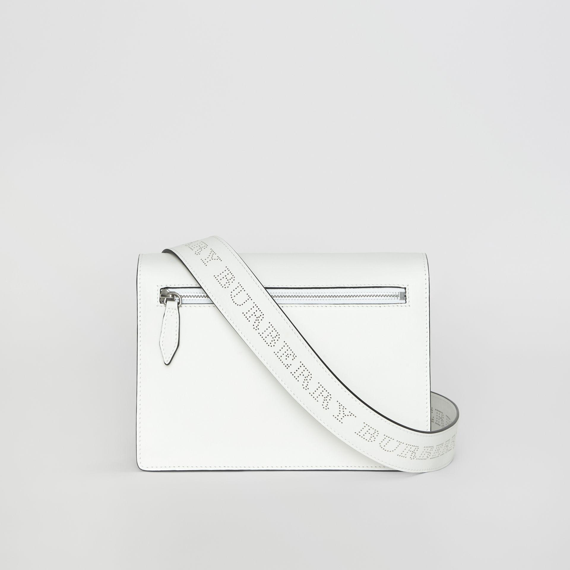 small perforated logo leather crossbody bag