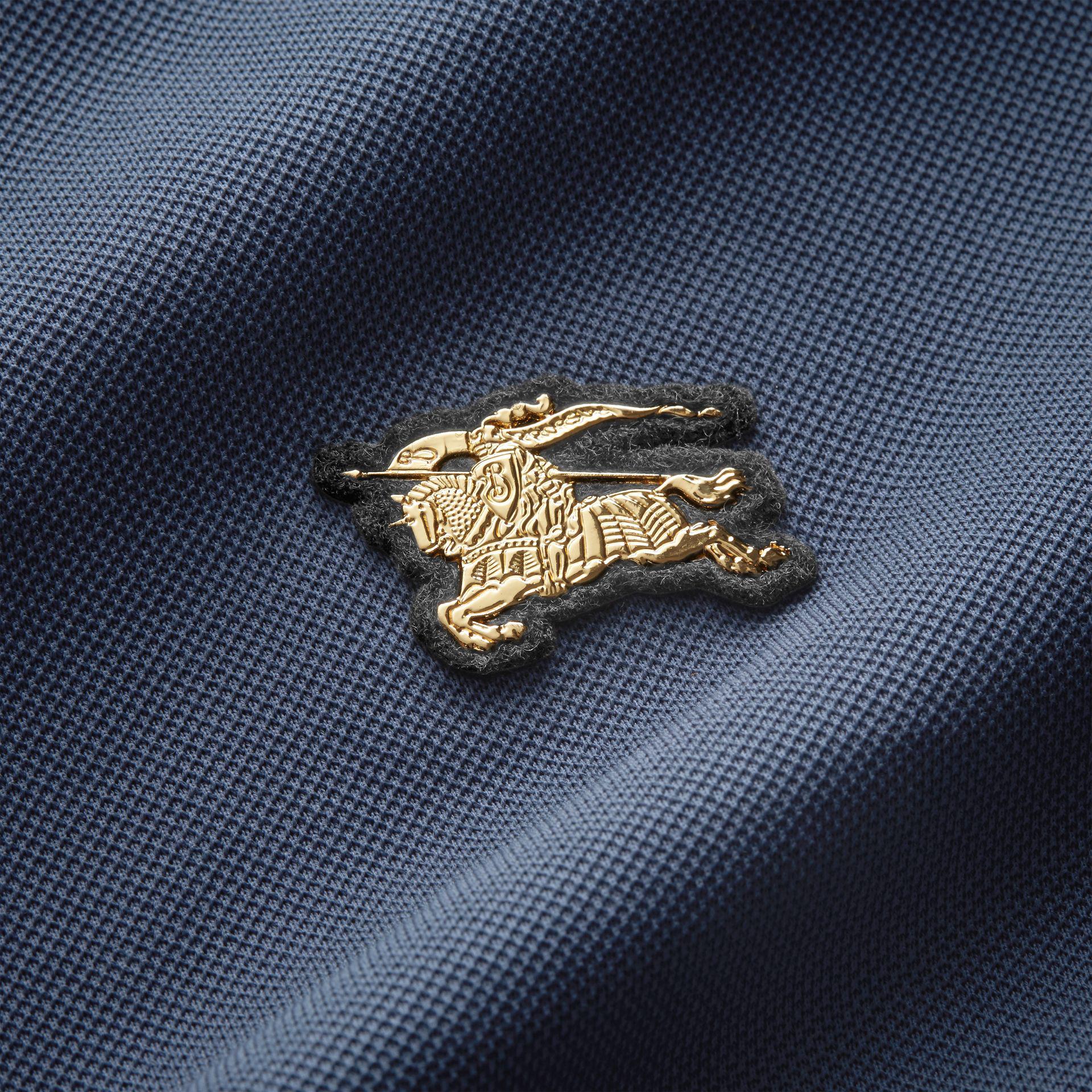 Burberry Cotton Piqué Polo Shirt Steel Blue for Men | Lyst