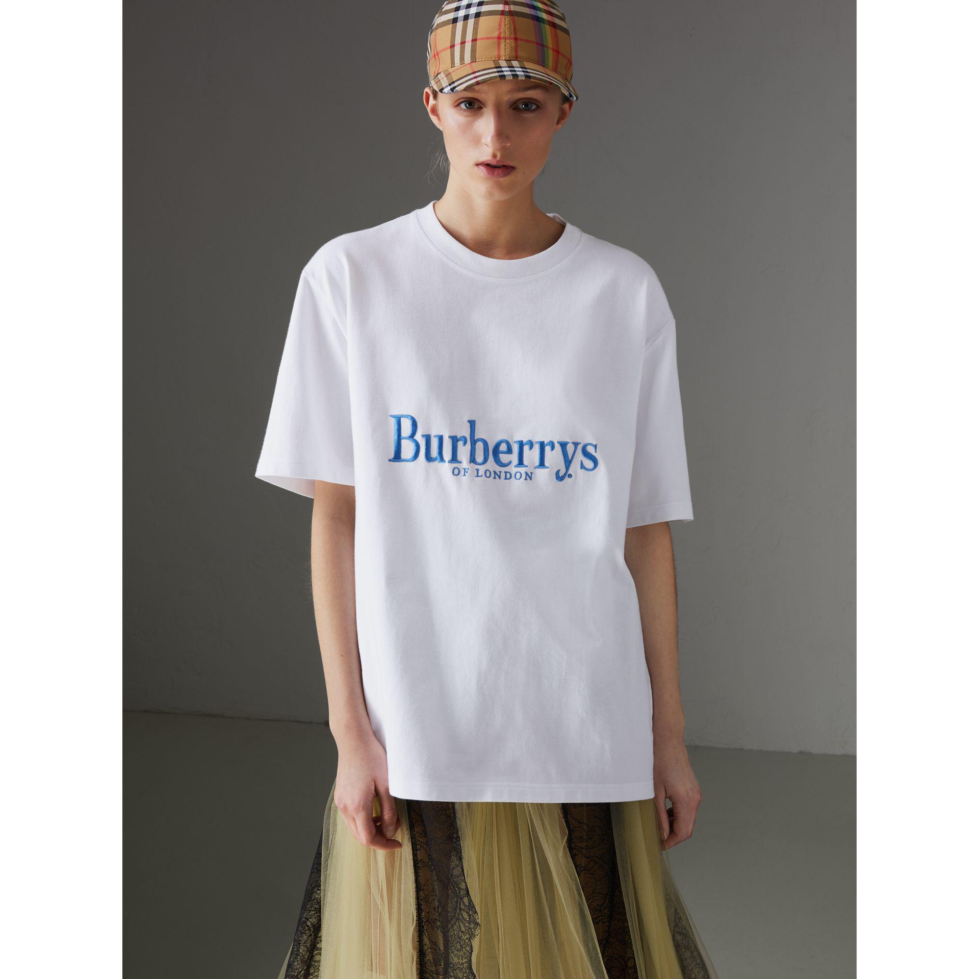 Burberry Reissued Cotton T-shirt in White - Lyst