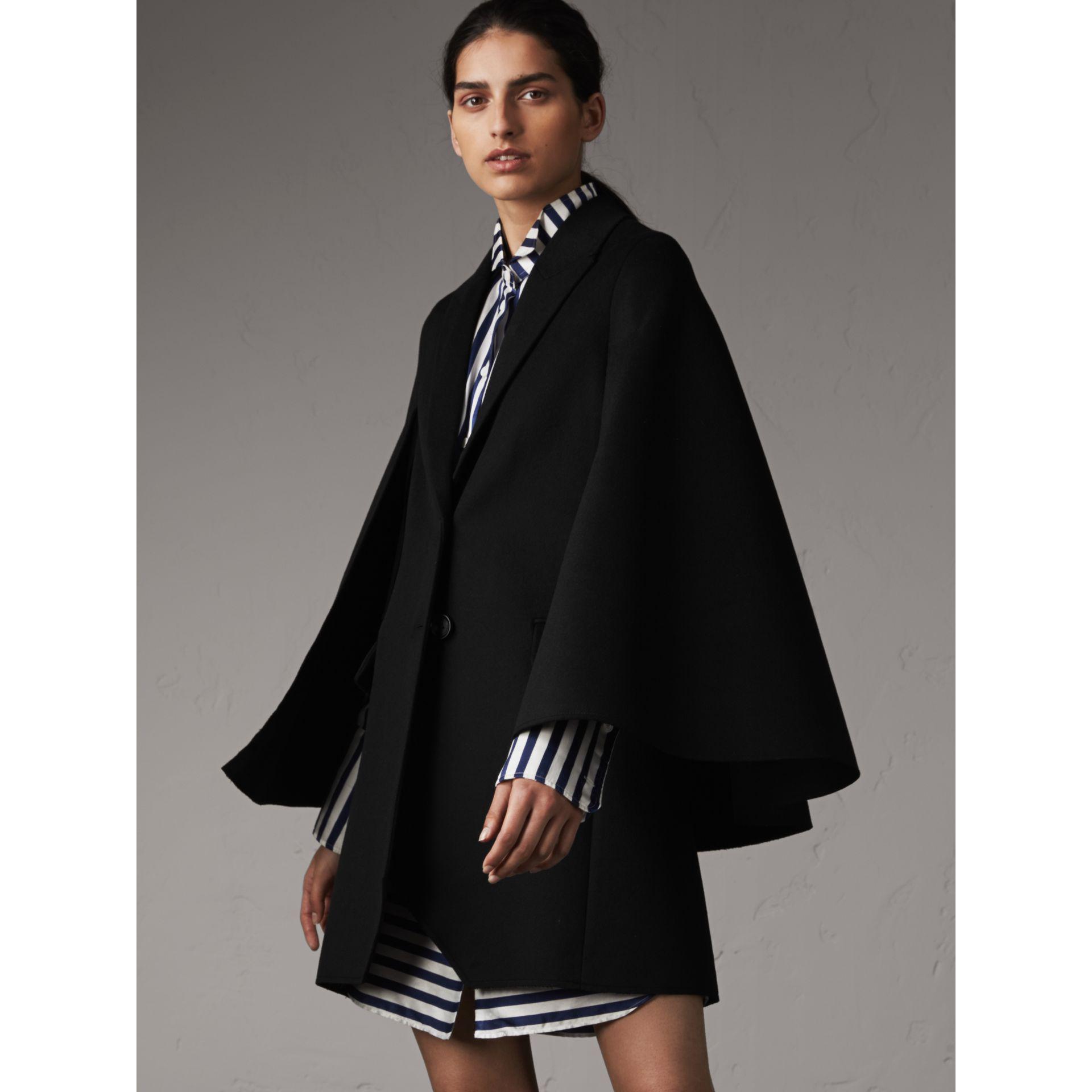 double face cape coat