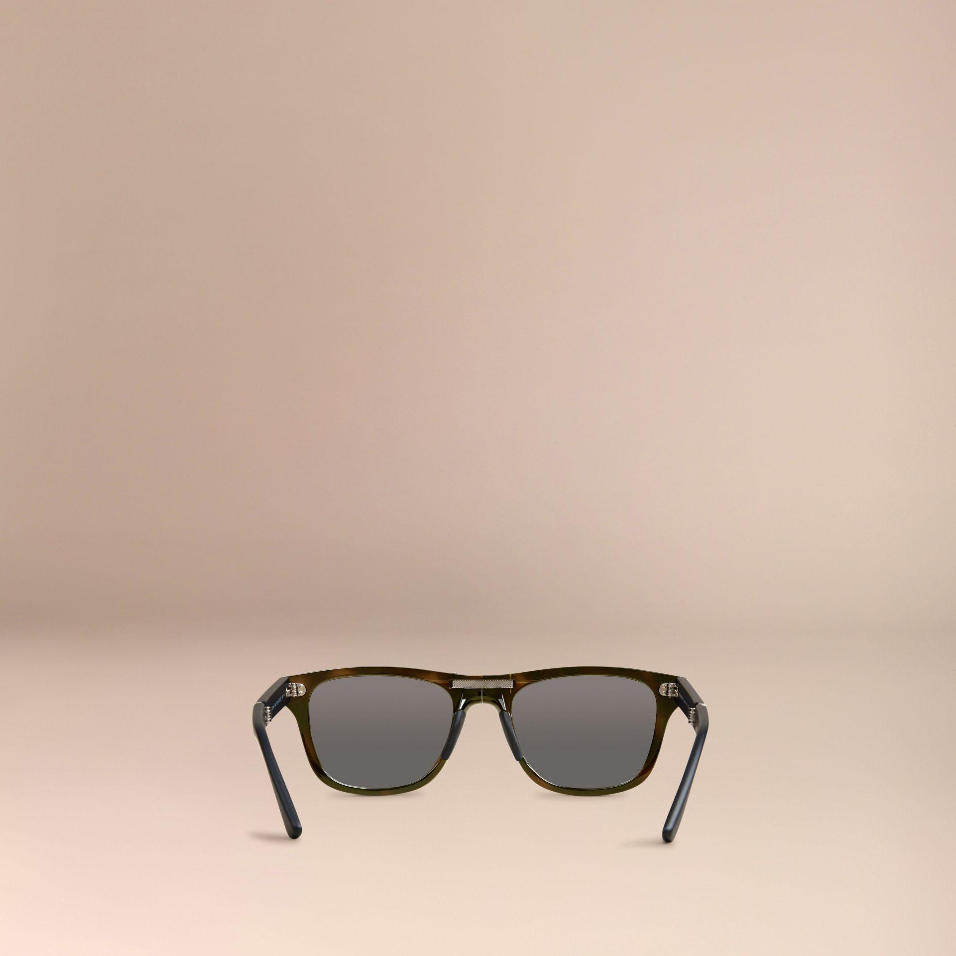 Burberry Folding Rectangular Frame Sunglasses Dark Brown in Grey (Black)  for Men | Lyst