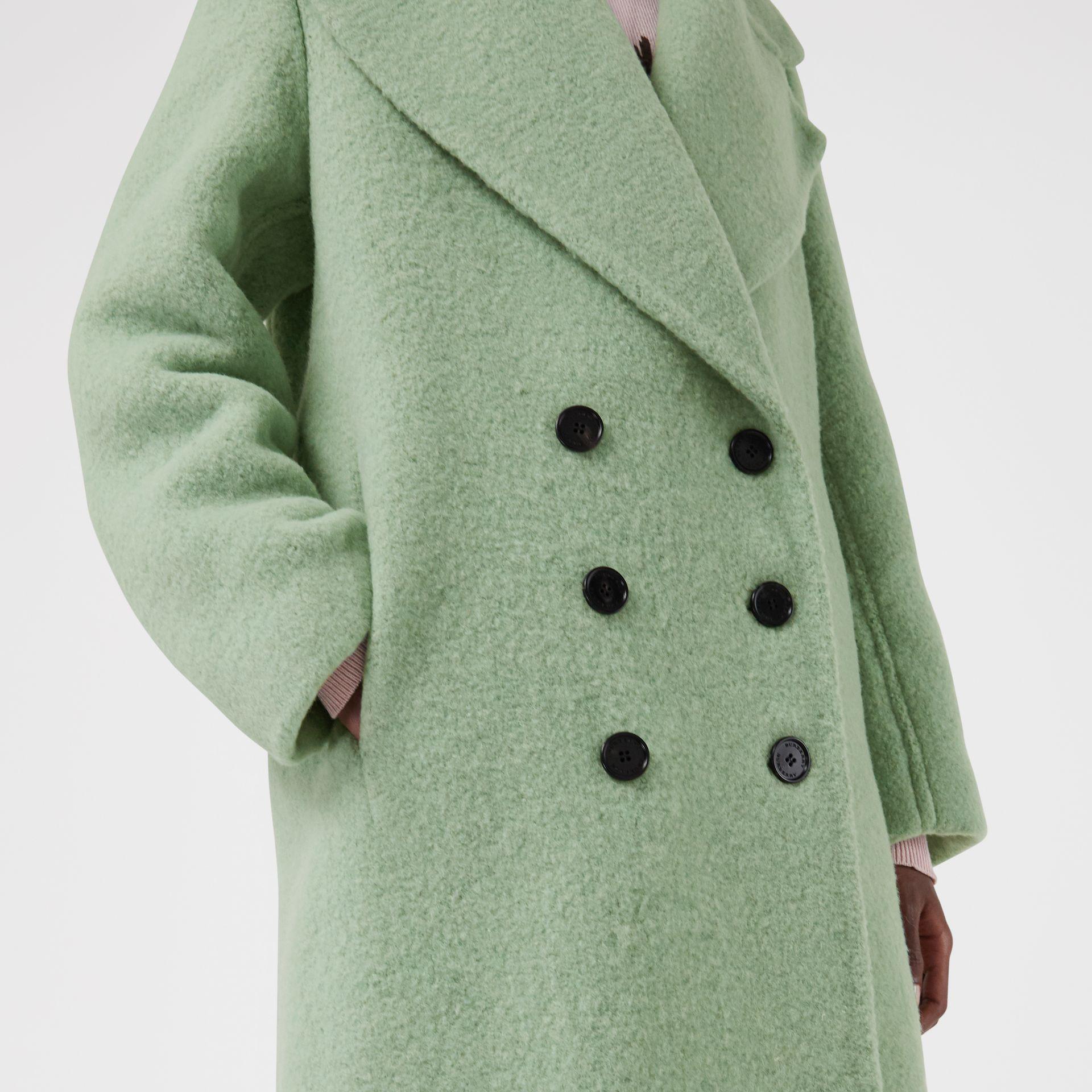 Burberry Double-faced Wool Alpaca Blend Oversized Coat in Green - Lyst