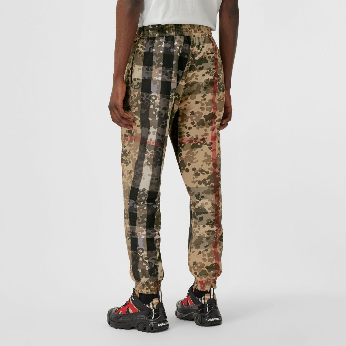 Burberry Camouflage Check Nylon Jogging Pants in Natural for Men | Lyst