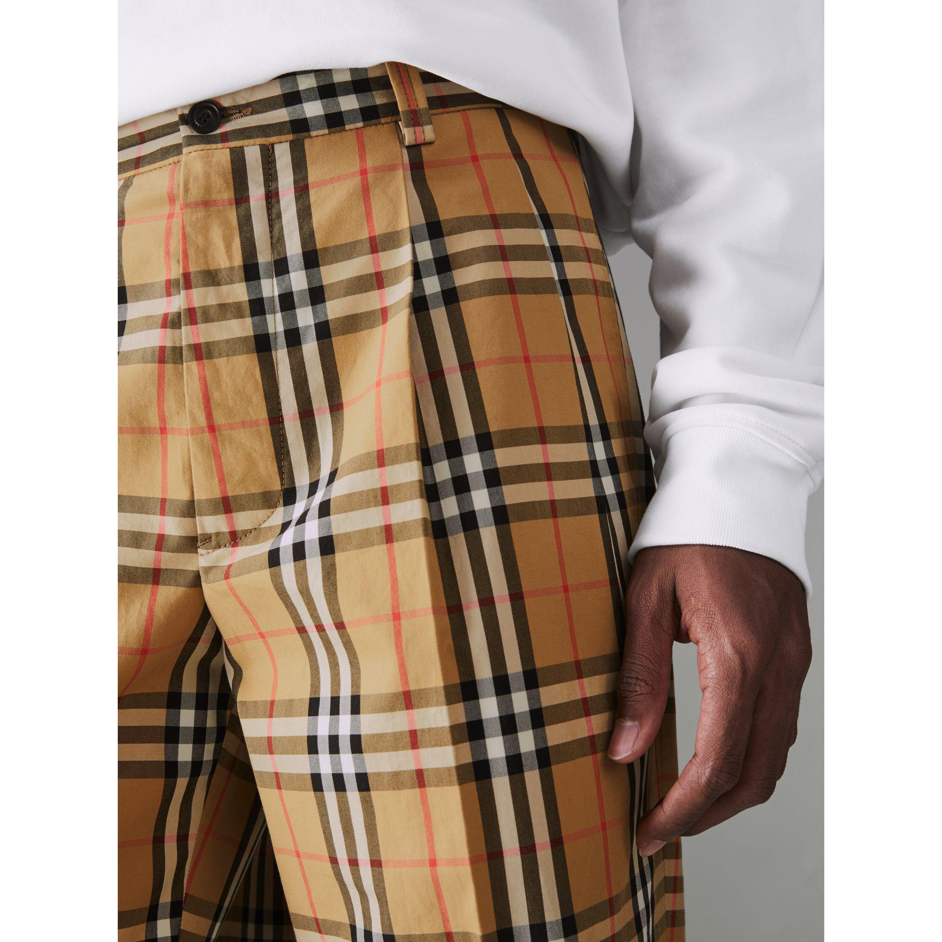Burberry Vintage Check Cotton Trousers for Men | Lyst