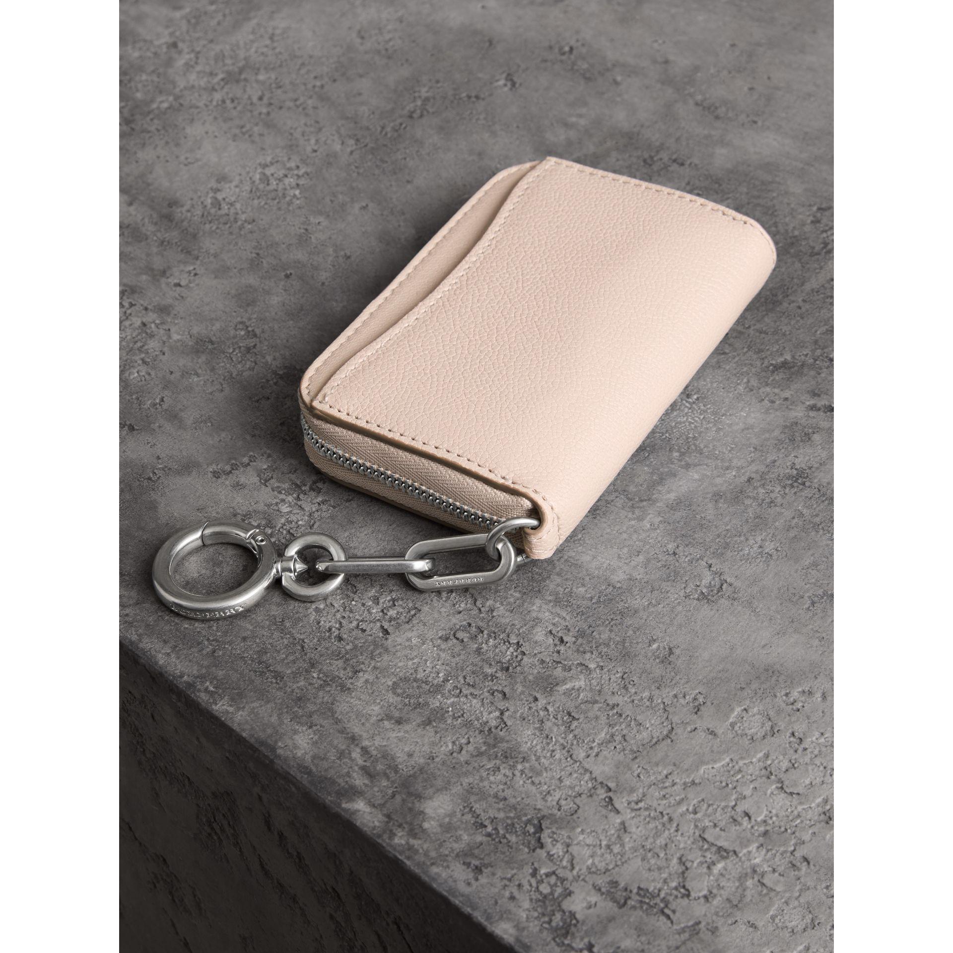 burberry link detail leather ziparound wallet
