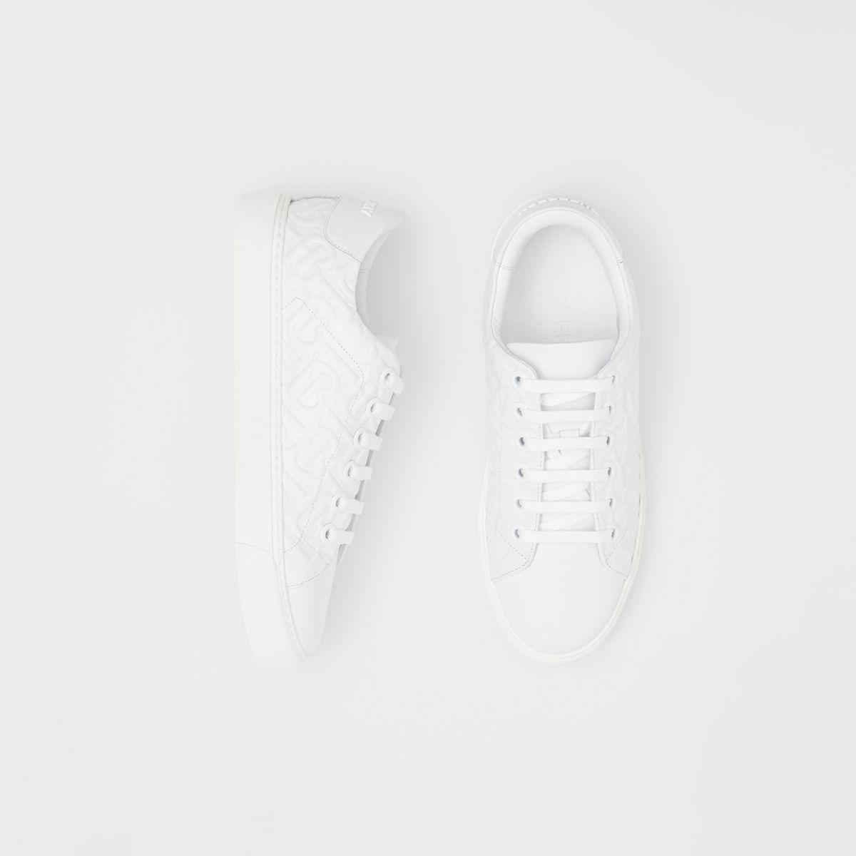 burberry monogram leather sneakers