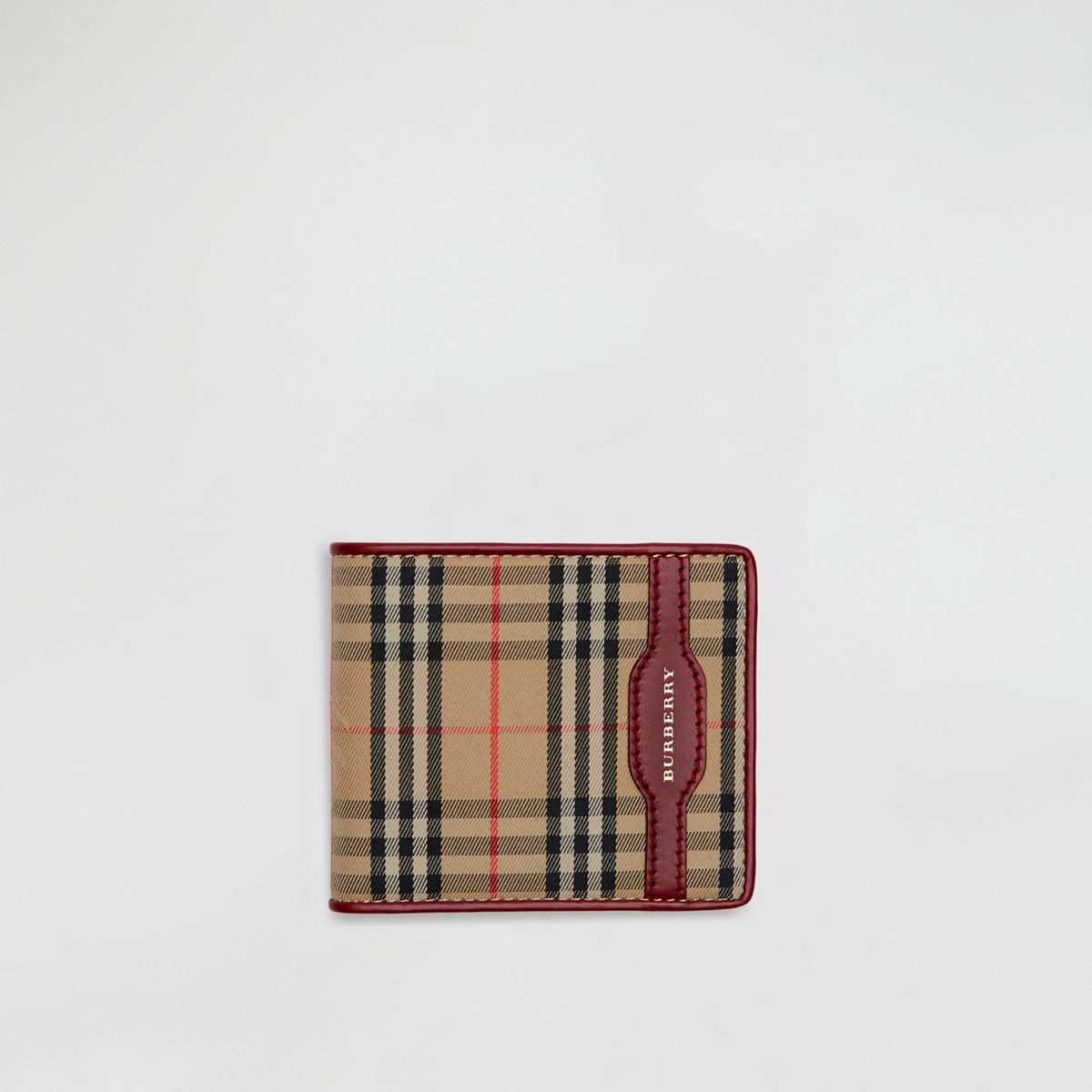 1983 check and leather international bifold wallet
