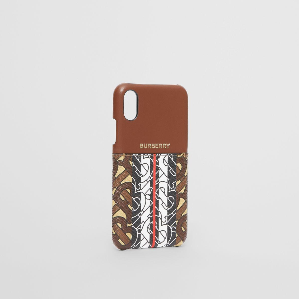 Burberry Leather And Monogram Stripe E-canvas Iphone X/xs Case in Bridle  Brown (Brown) | Lyst