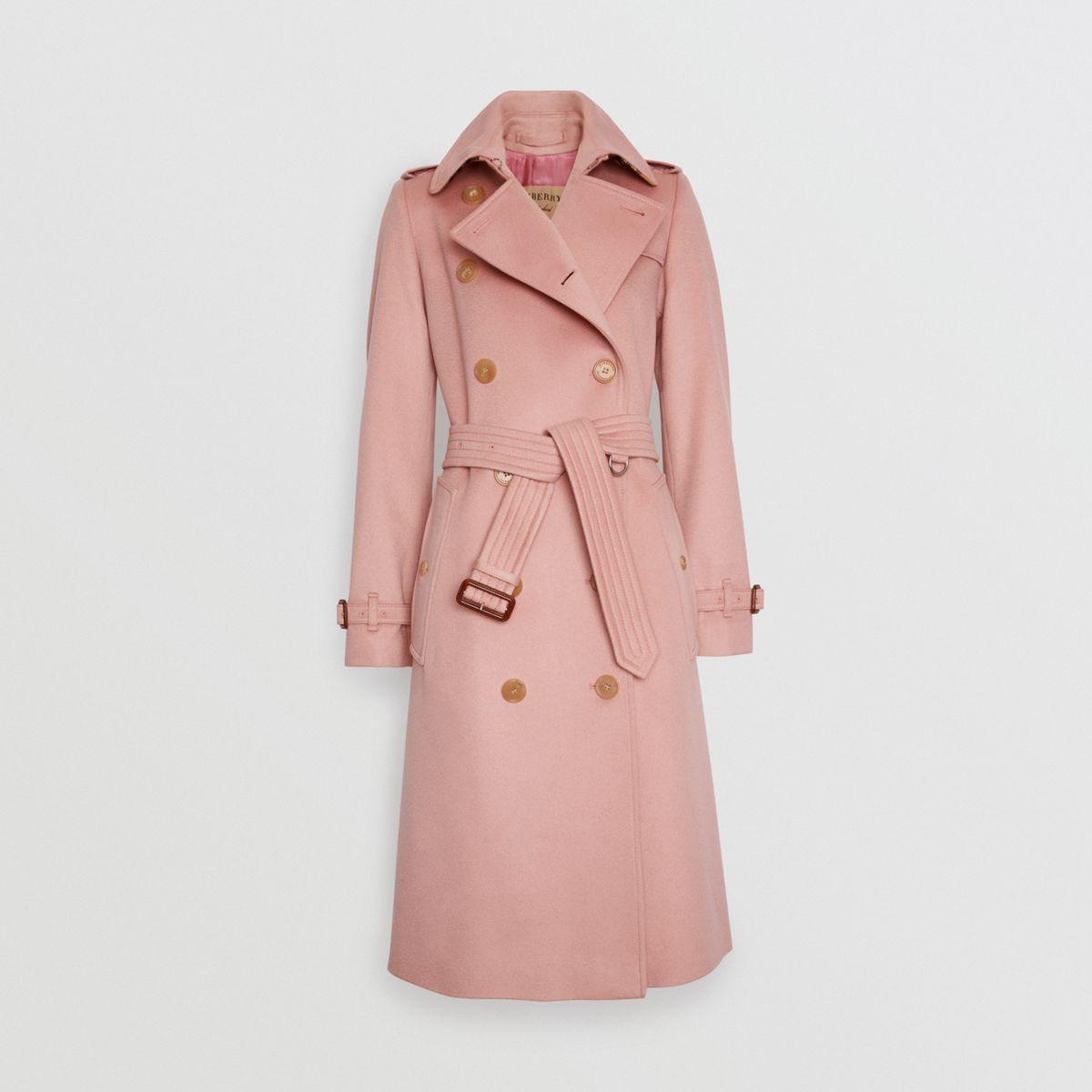 autobiografie koken vermijden Burberry Cashmere Trench Coat in Pink | Lyst